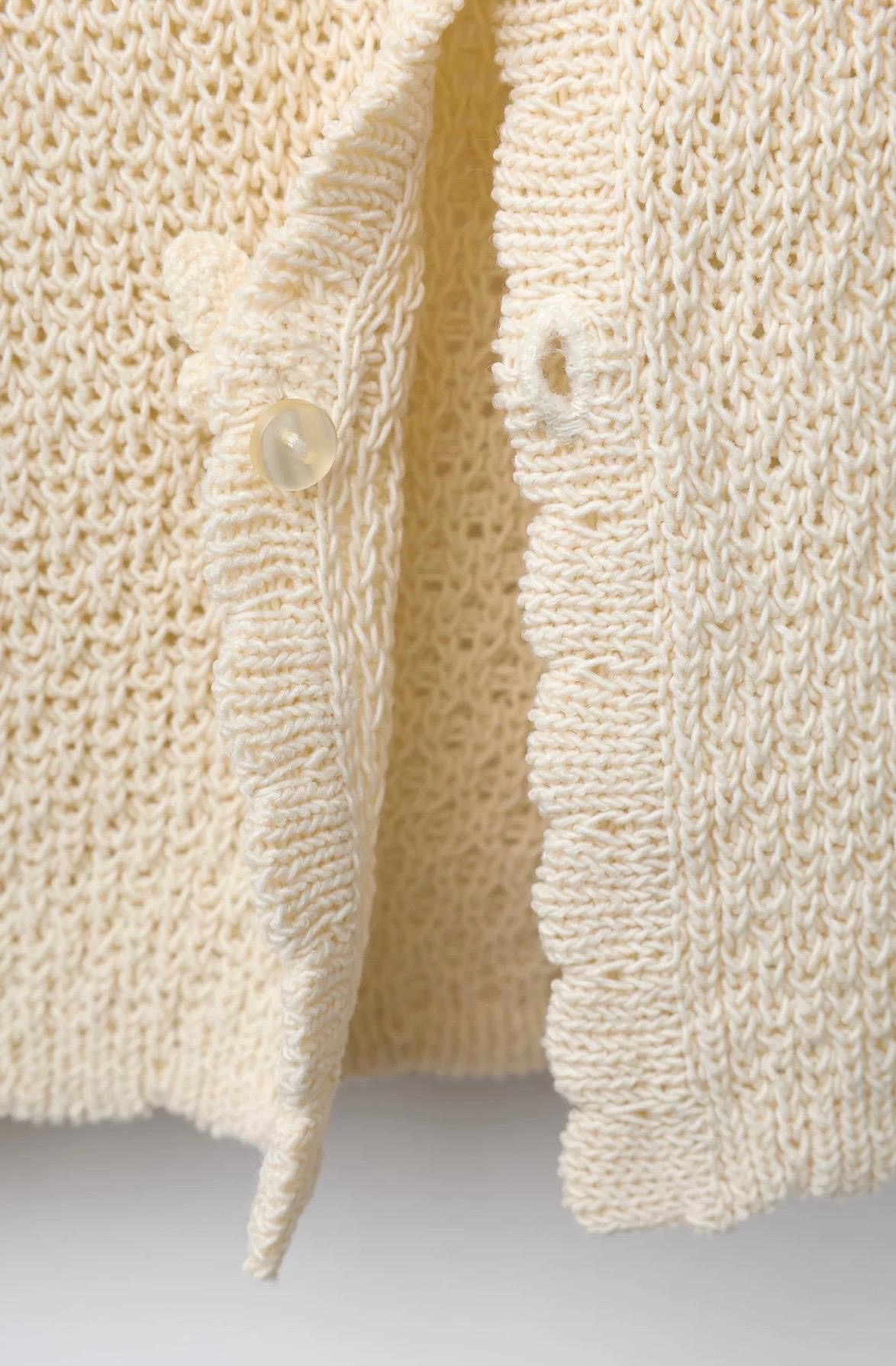 Gilet En Maille Col V À Papillons Écru Zara 6 ans 116cm