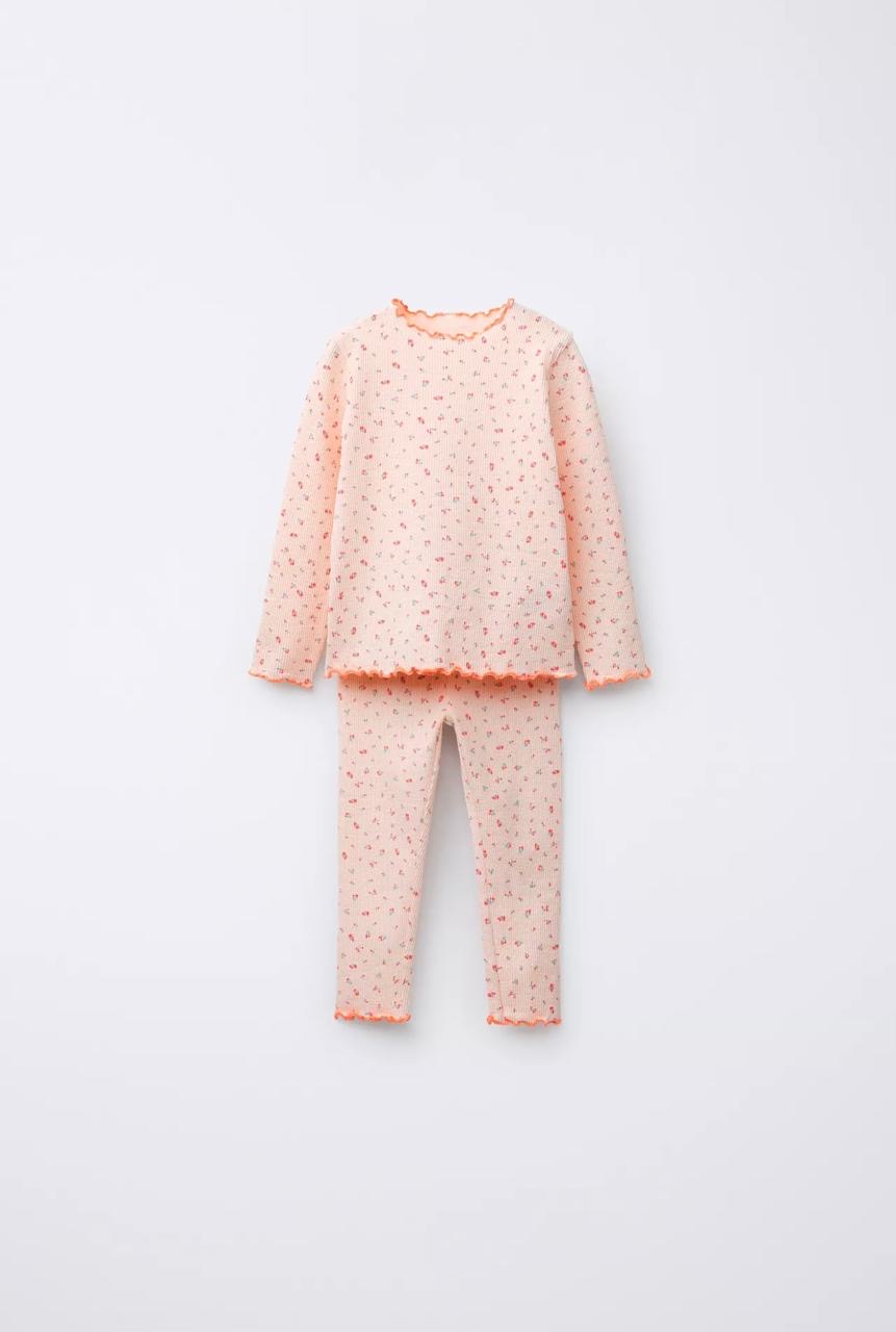 Pyjama 2 Pièces Zara Imprimé Floral Fluo 3 ans 98cm