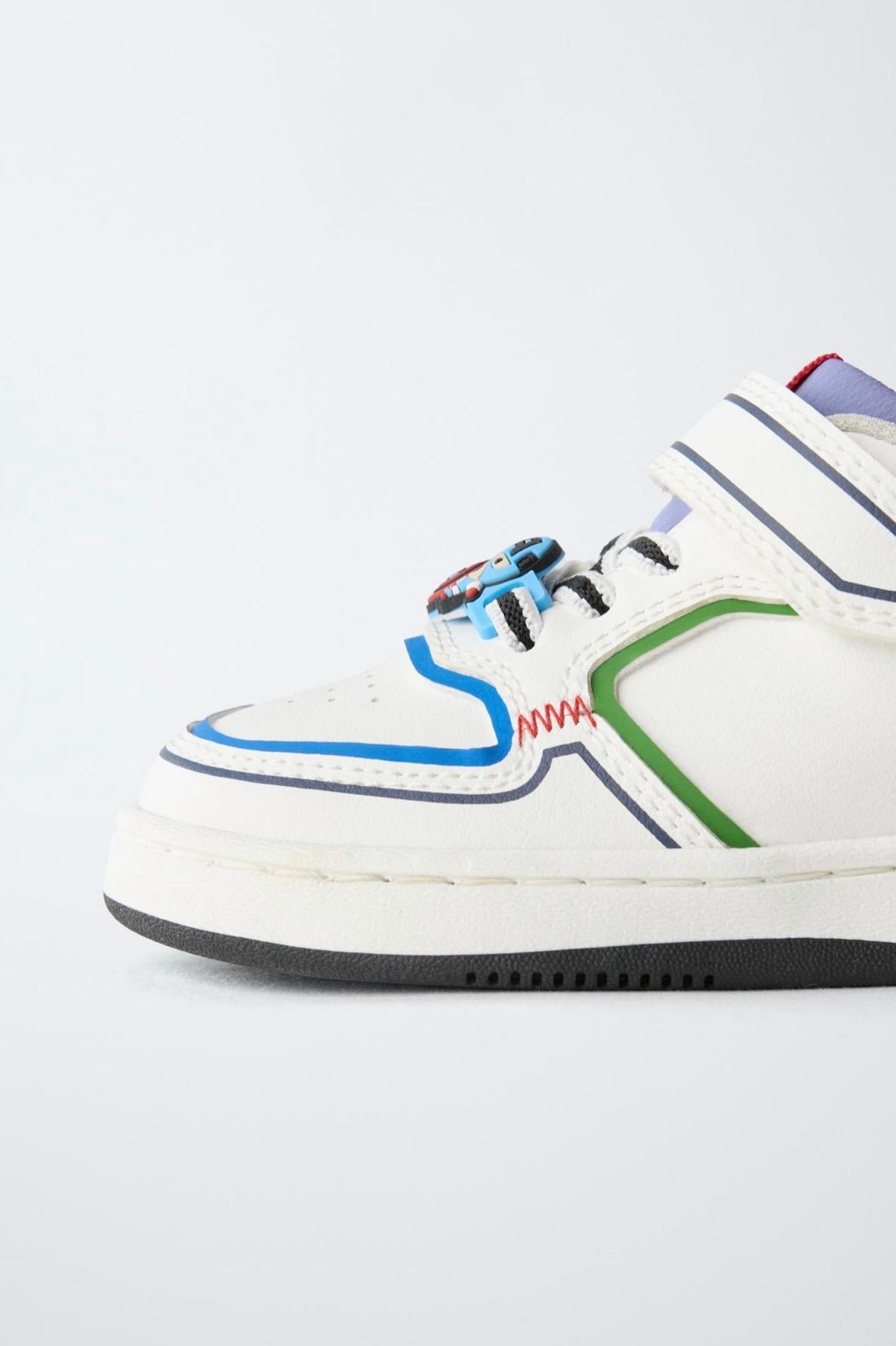 Baskets Souples À Scratch Et Lacets Élastiques Blanc Et Multicolore Zara