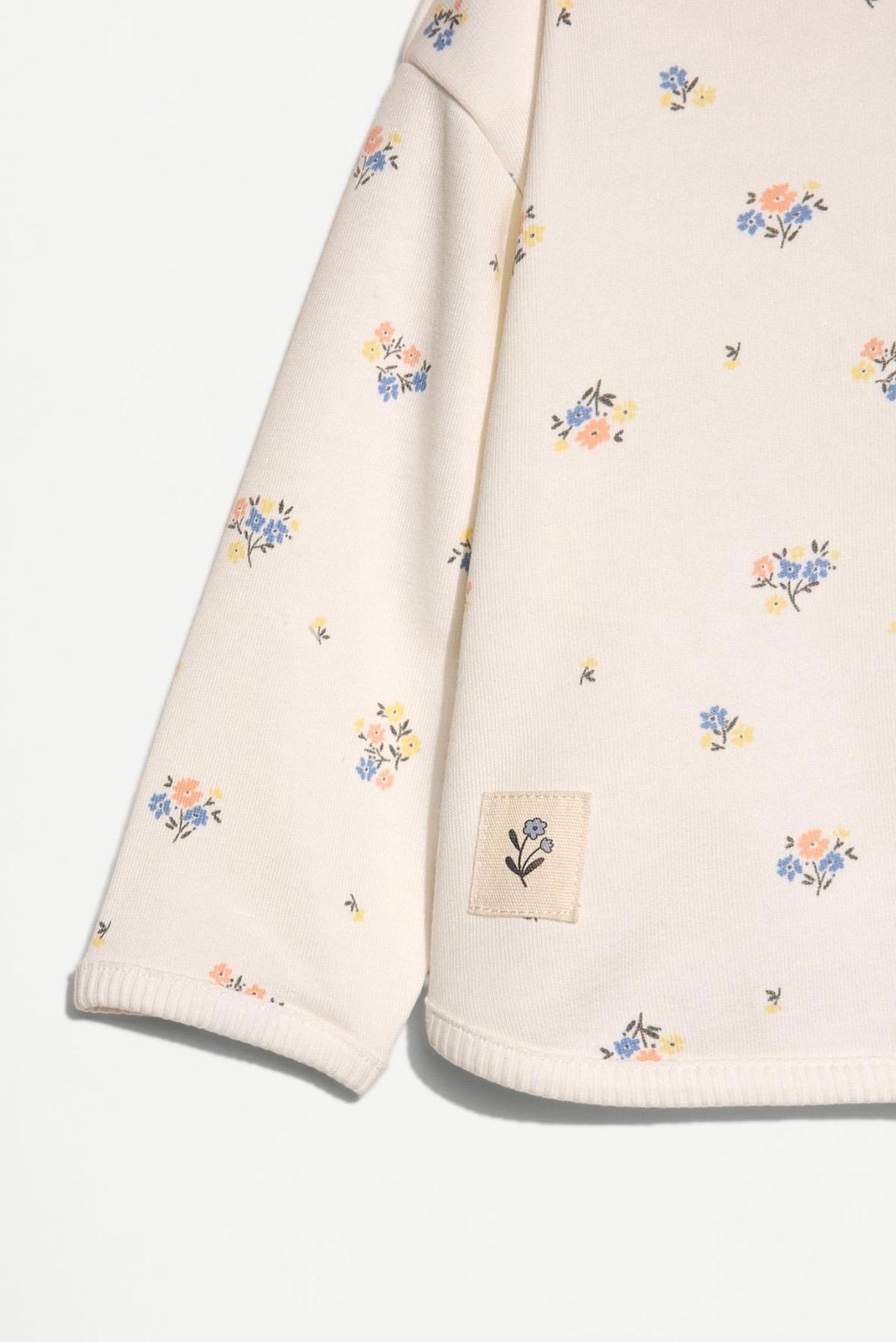 Ensemble 2 Pièces Sweat En Molleton Non Gratté Imprimé Fleuri Et Legging Flare En Coton Côtelé Lefties