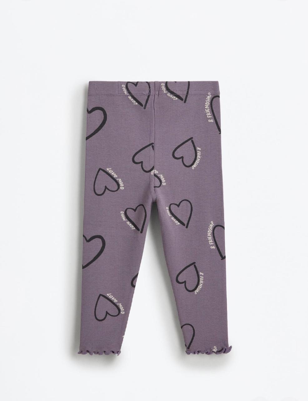 Ensemble 2 Pièces Sweat En Molleton Gratté Imprimé Cœurs Et Legging En Coton Côtelé Lefties 9-12 mois 80cm