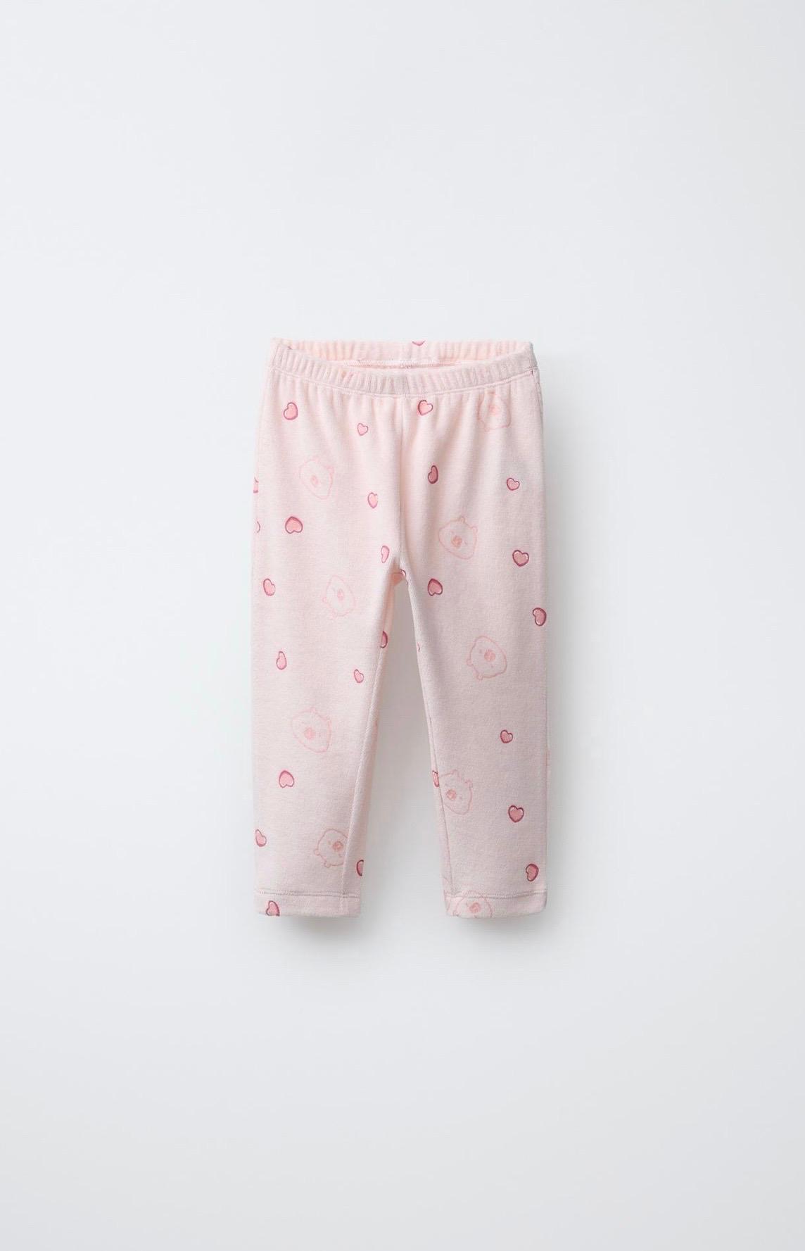 Pyjama Deux Pièces En Velours Imprimé Capybara Rose Zara