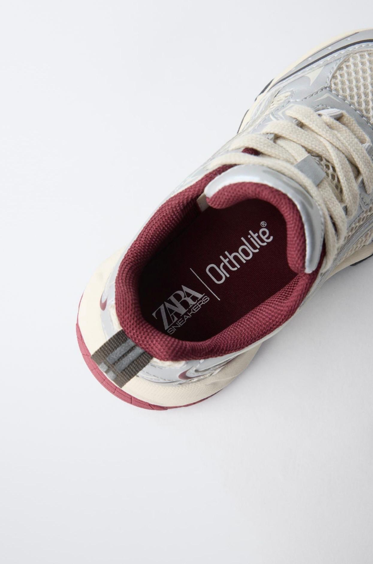 Baskets Sportives Métallisées À Empiècement Résille Zara pointure 23