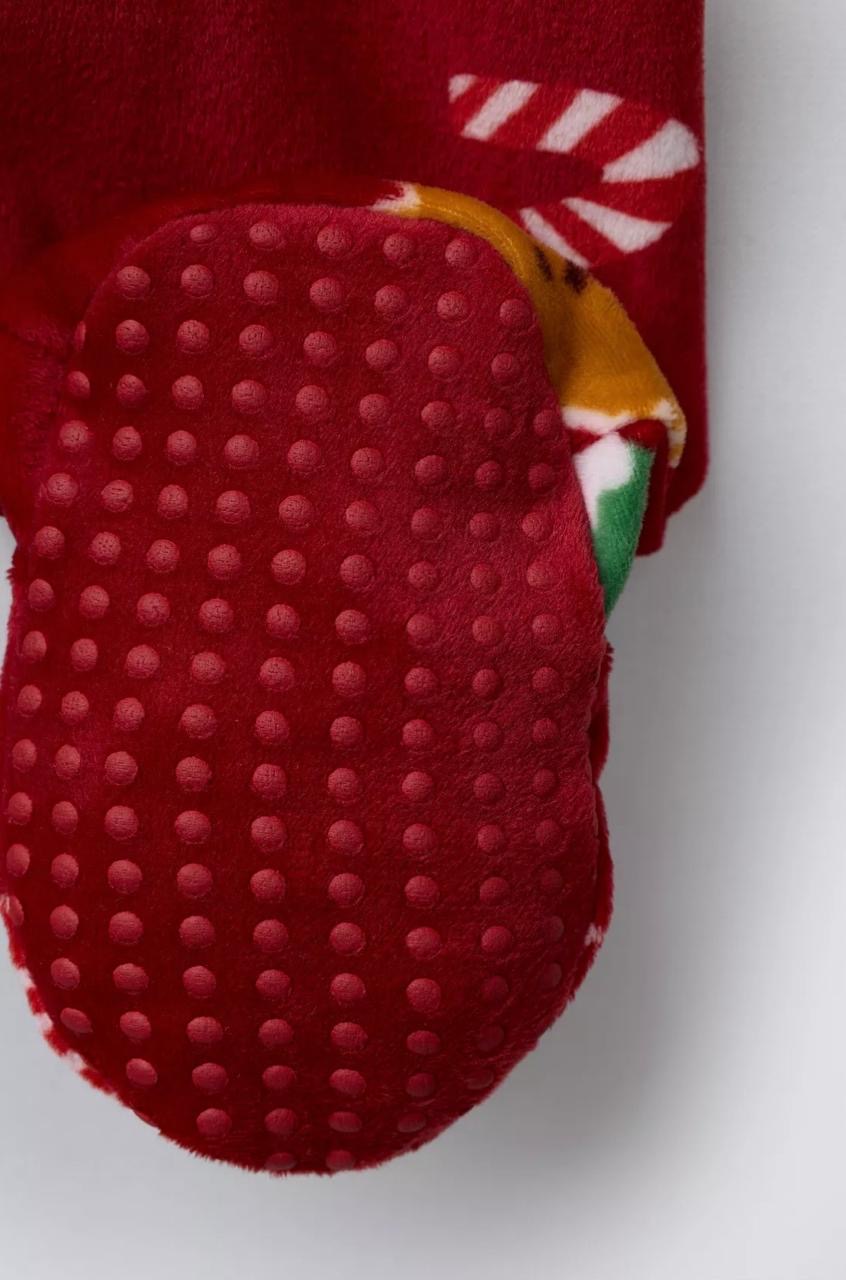 Grenouillère Pyjama En Velours Imprimé Sapins Et Biscuits De Noël Rouge Zara 9-12 mois 80cm