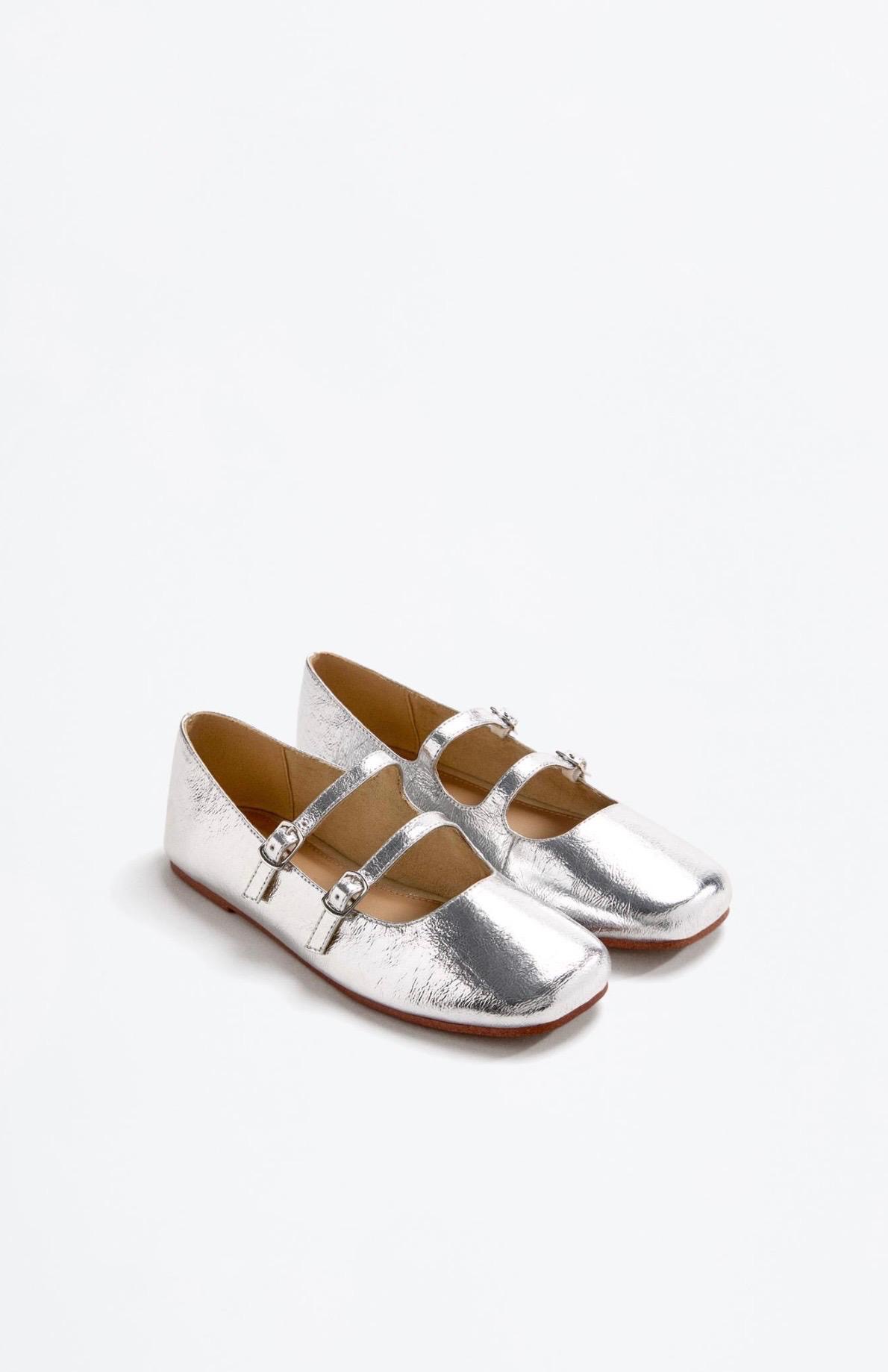 Ballerines Métallisé À Double Bride Argenté Lefties pointure 32