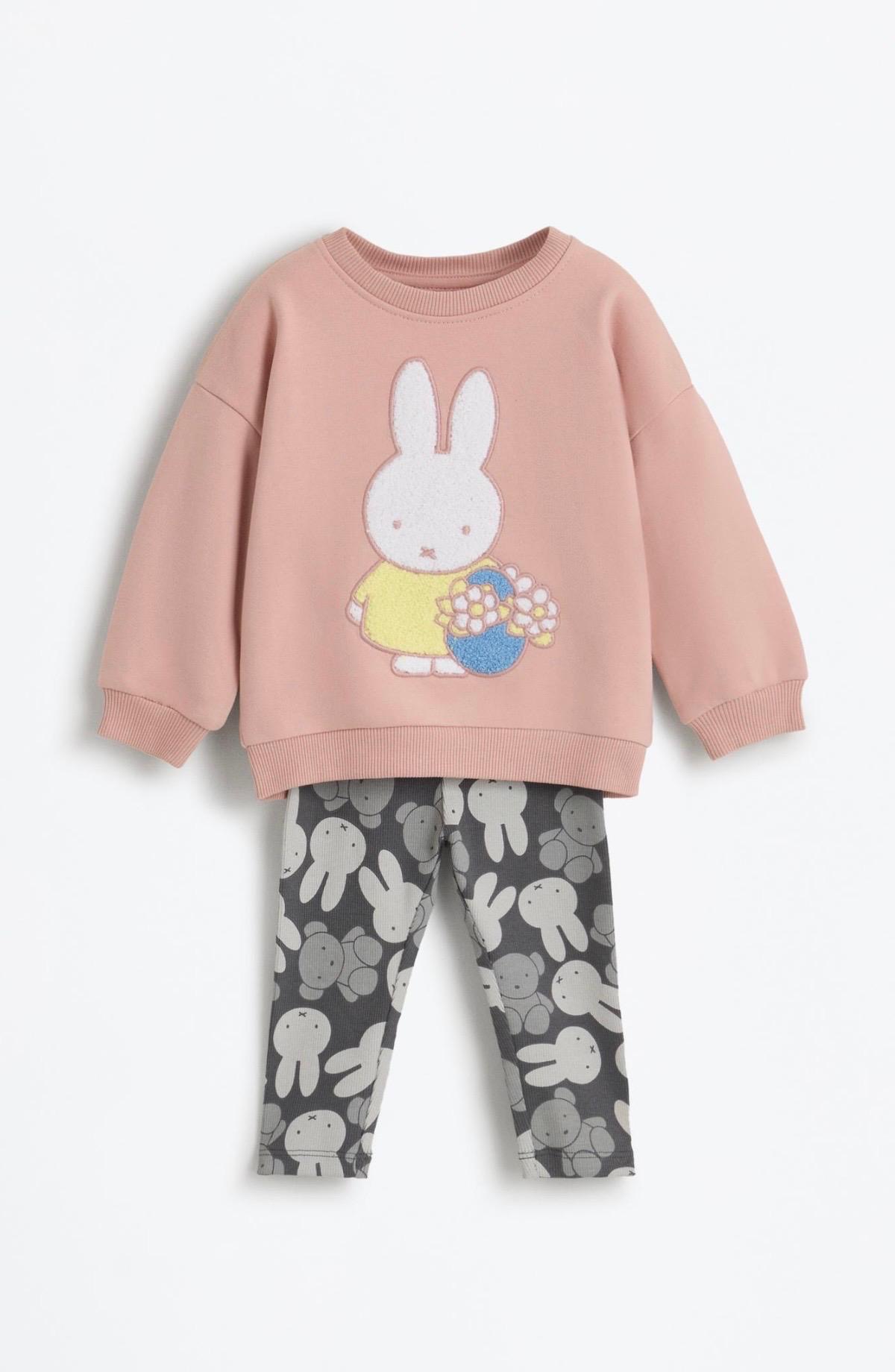 Ensemble 2 Pièces Sweat En Molleton Gratté À Écusson Patch Et Legging En Coton Côtelé Lefties