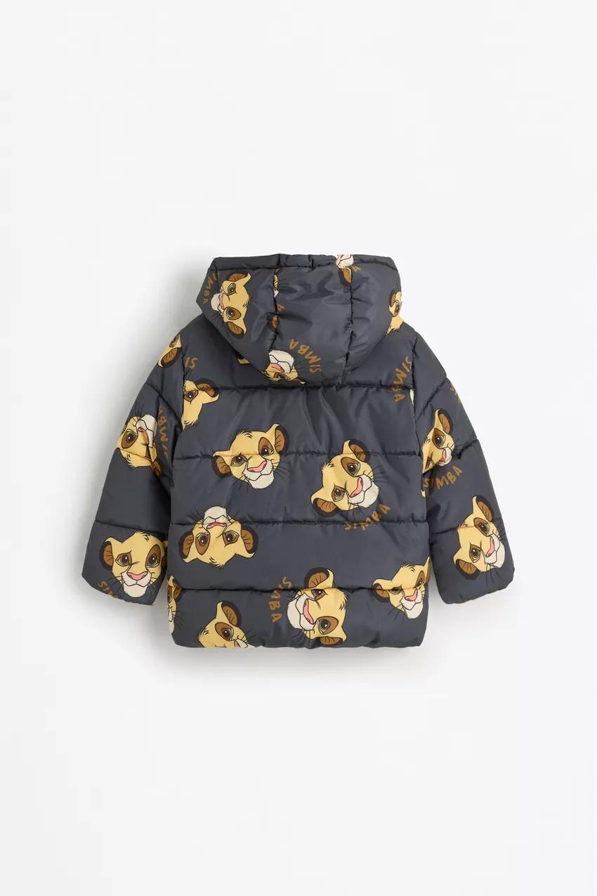 Manteau Doudoune Matelassée À Capuche Et Imprimé Lion Gris Anthracite Lefties