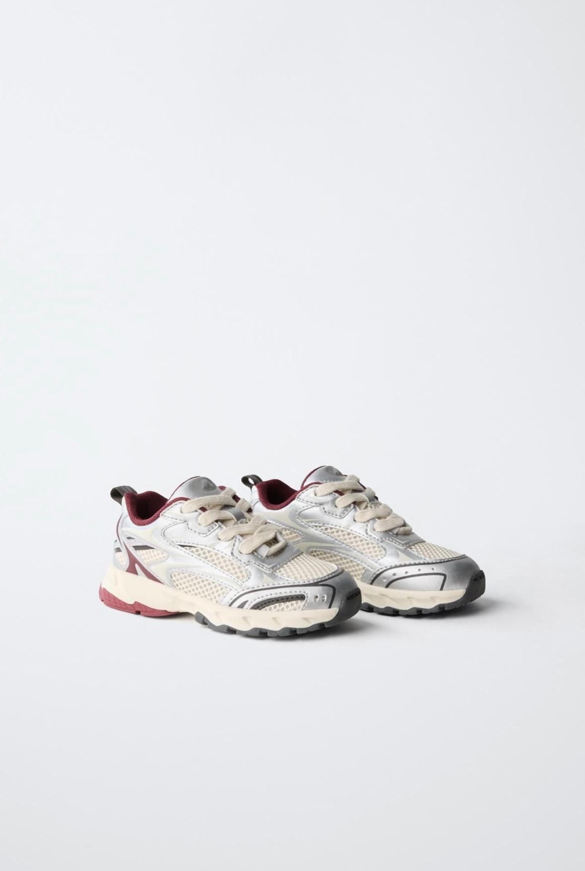 Baskets Sportives Métallisées À Empiècement Résille Zara pointure 23