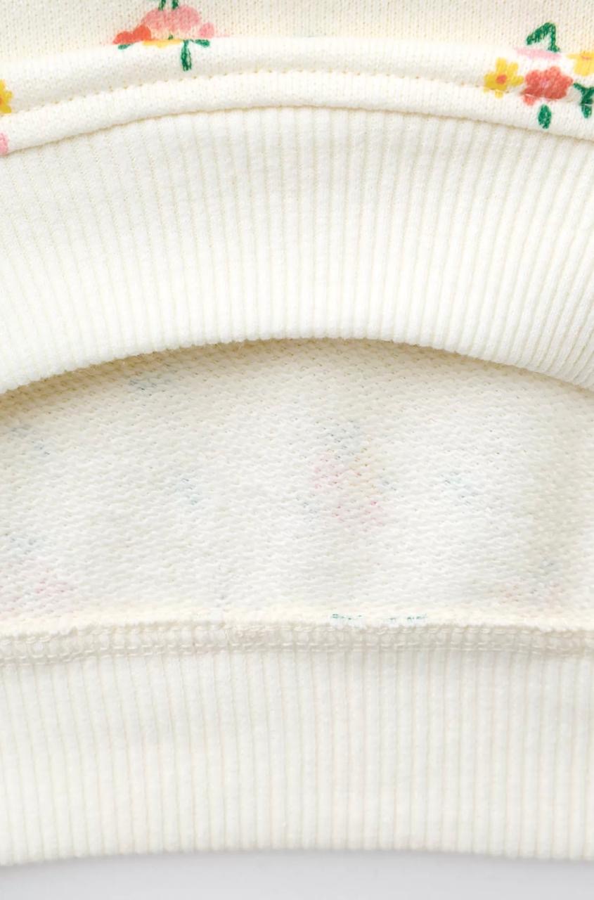 Ensemble 2 Pièces Sweat En Molleton Non Gratté Et Legging Flare En Coton Côtelé Imprimé Fleuri Zara