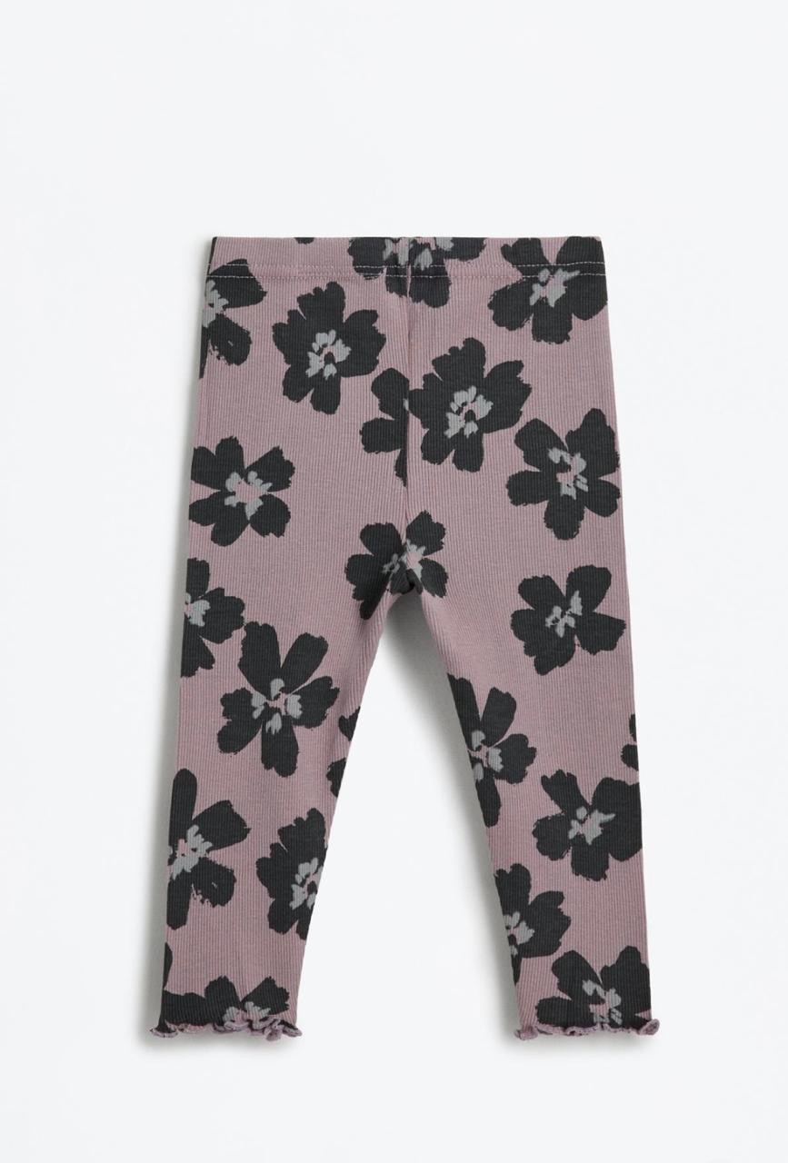 Ensemble 2 Pièces Sweat En Molleton Gratté à Fleurs Et Legging En Coton Côtelé Lefties