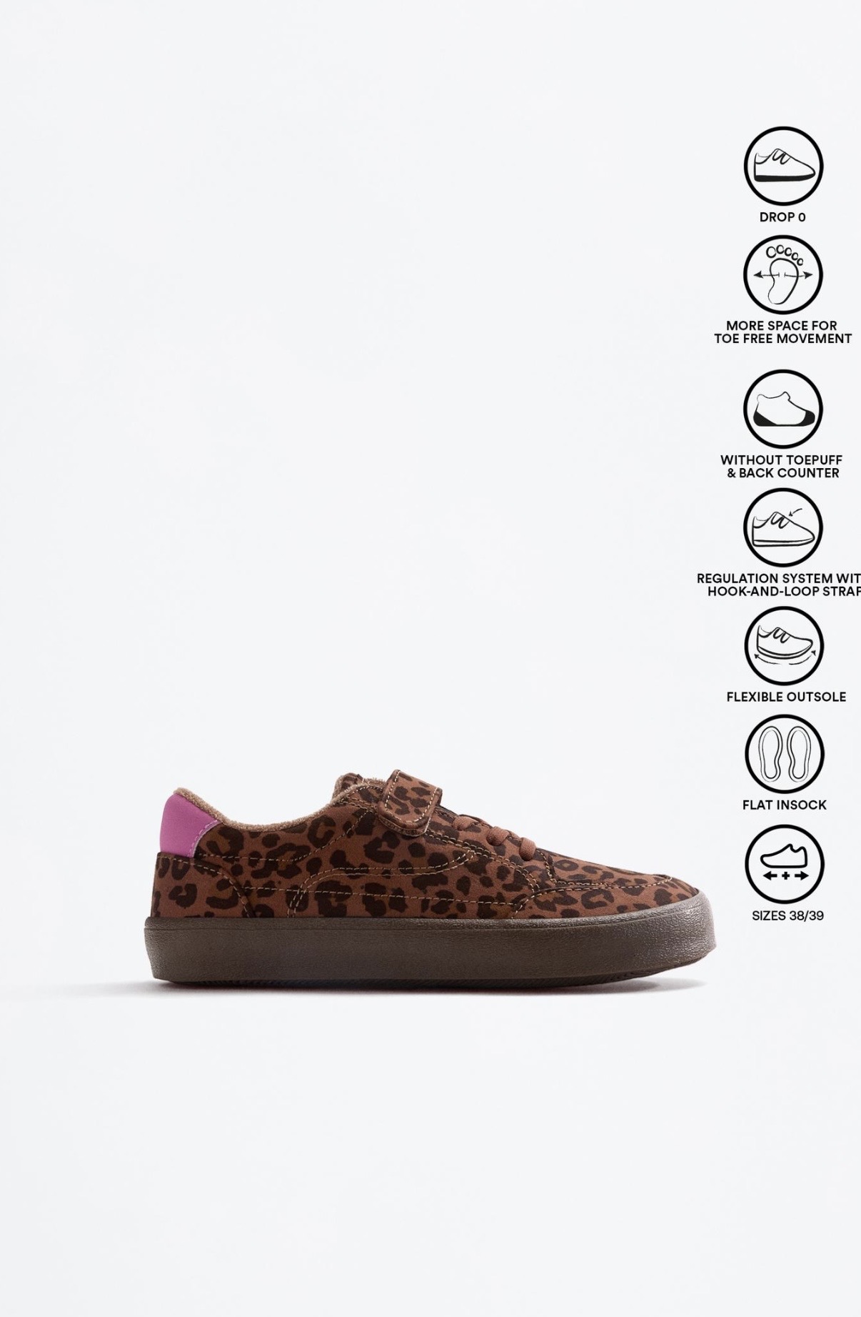 Chaussures Baskets Minimalistes Barefoot Fille Lefties Motif Léopard