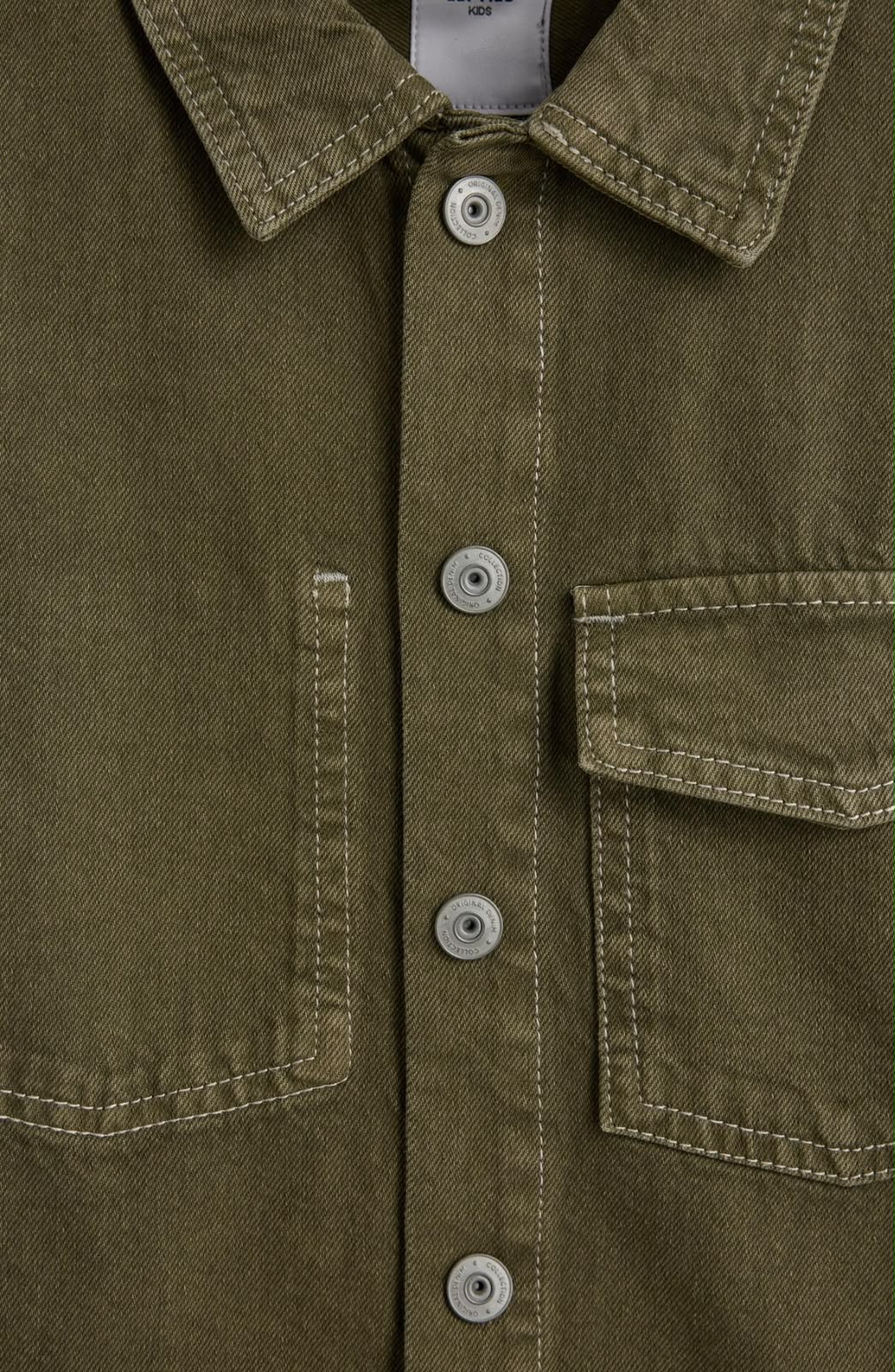 Veste En Jean Vert Khaki À Poche Plaquée Lefties