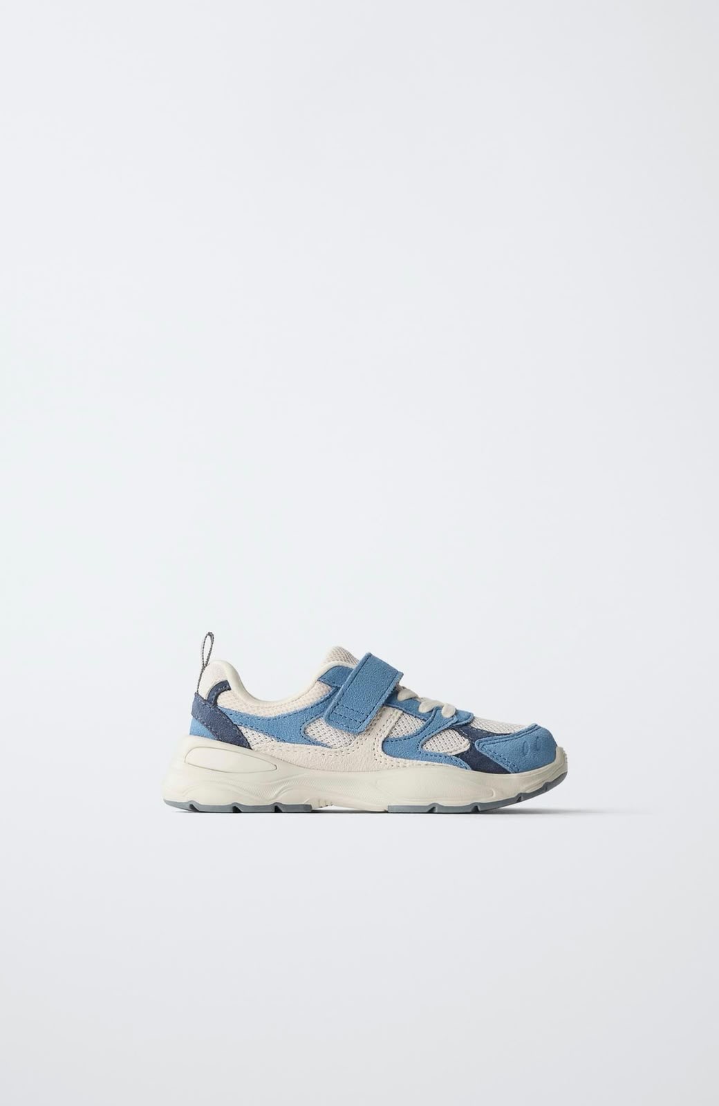 Baskets Bimatière En Cuir Bleu Avec Semelle Confort Zara