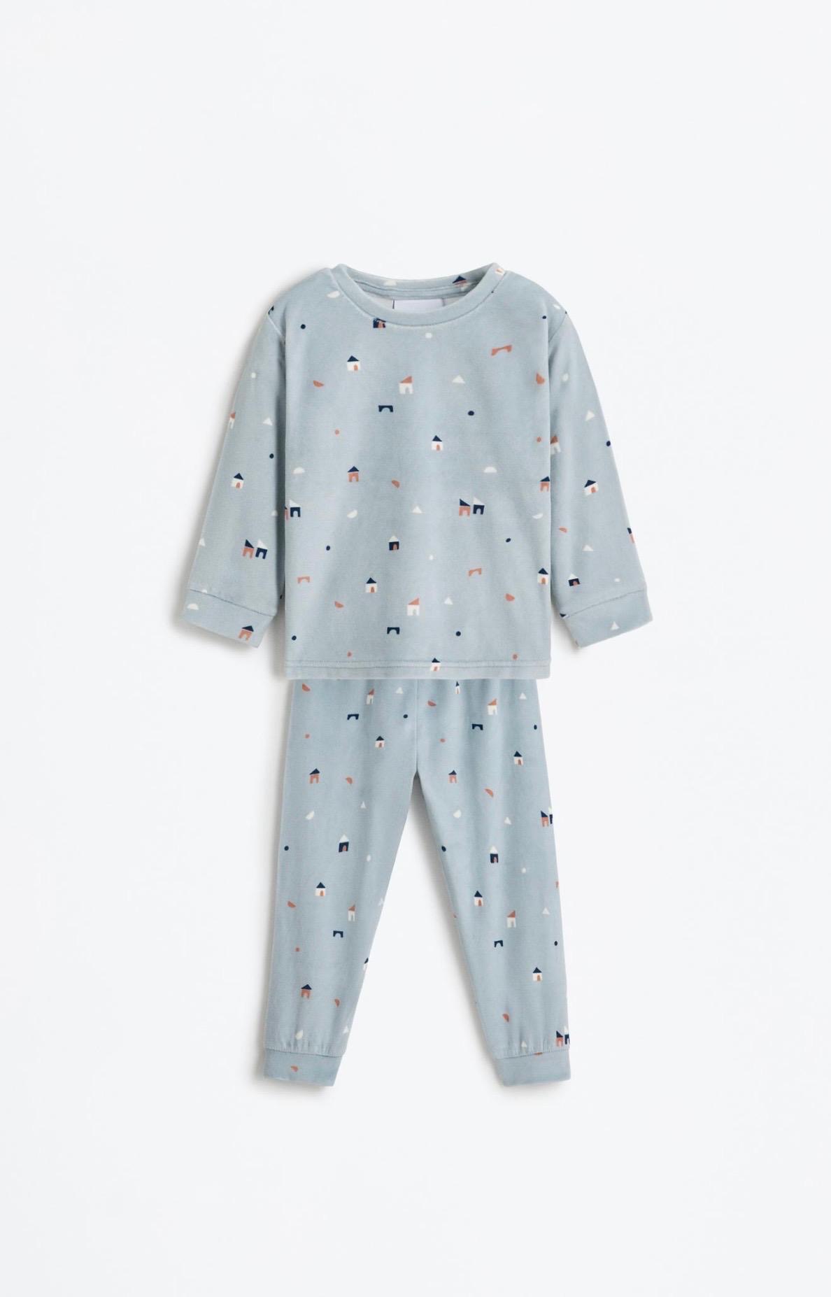 Pyjama Deux Pièces Velours Imprimé Maisons Lefties