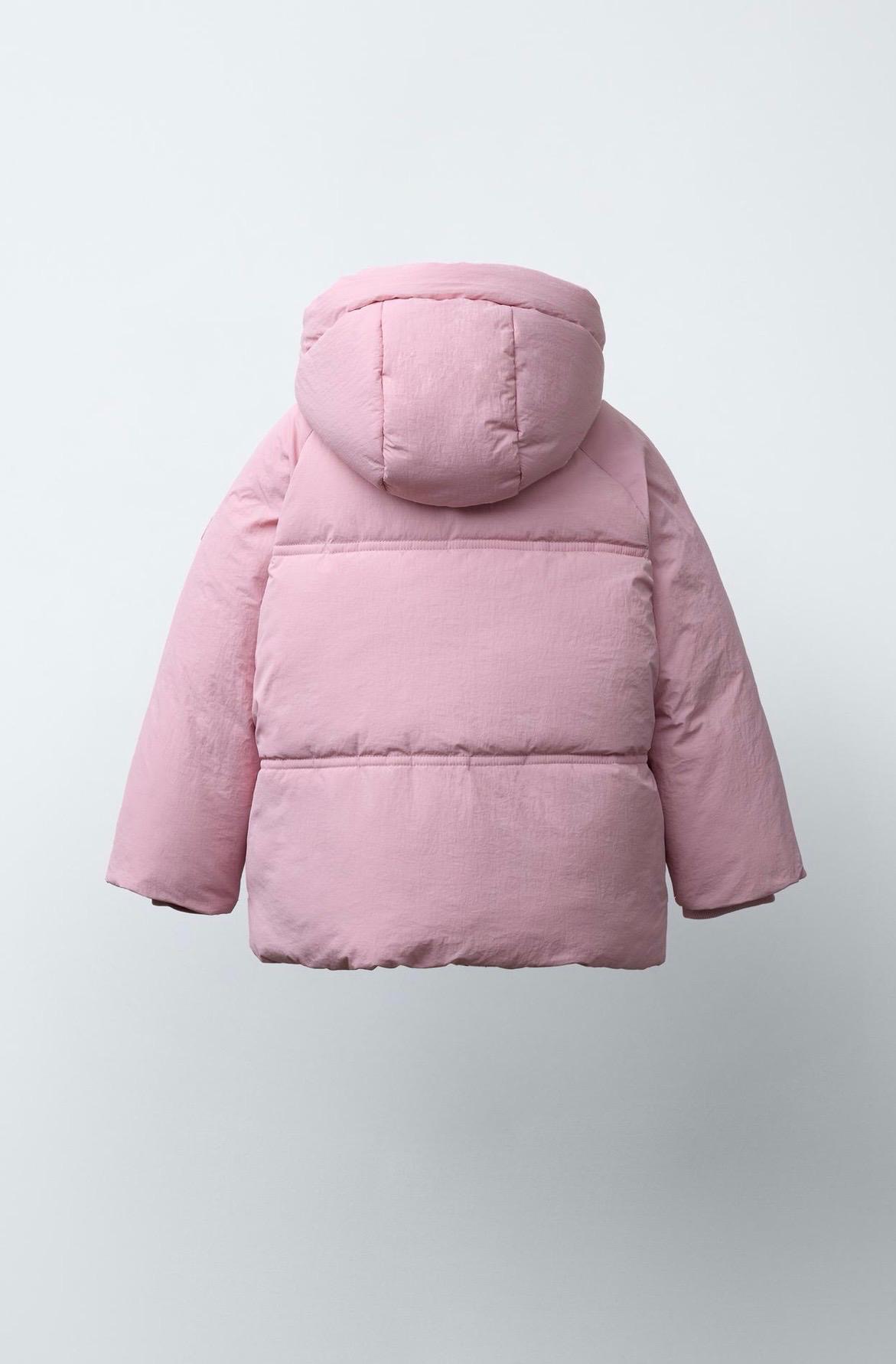 Manteau Matelassé Déperlant À Capuche Rose Zara 3 ans 98cm