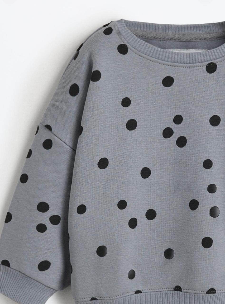 Ensemble 2 Pièces Sweat En Molleton Gratté à Pois Et Legging En Coton Côtelé Lefties