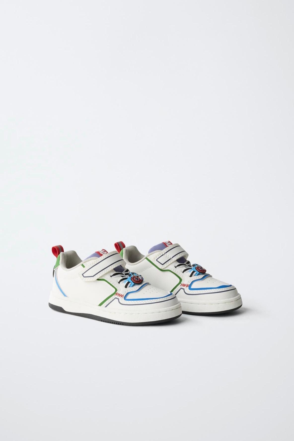 Baskets Souples À Scratch Et Lacets Élastiques Blanc Et Multicolore Zara