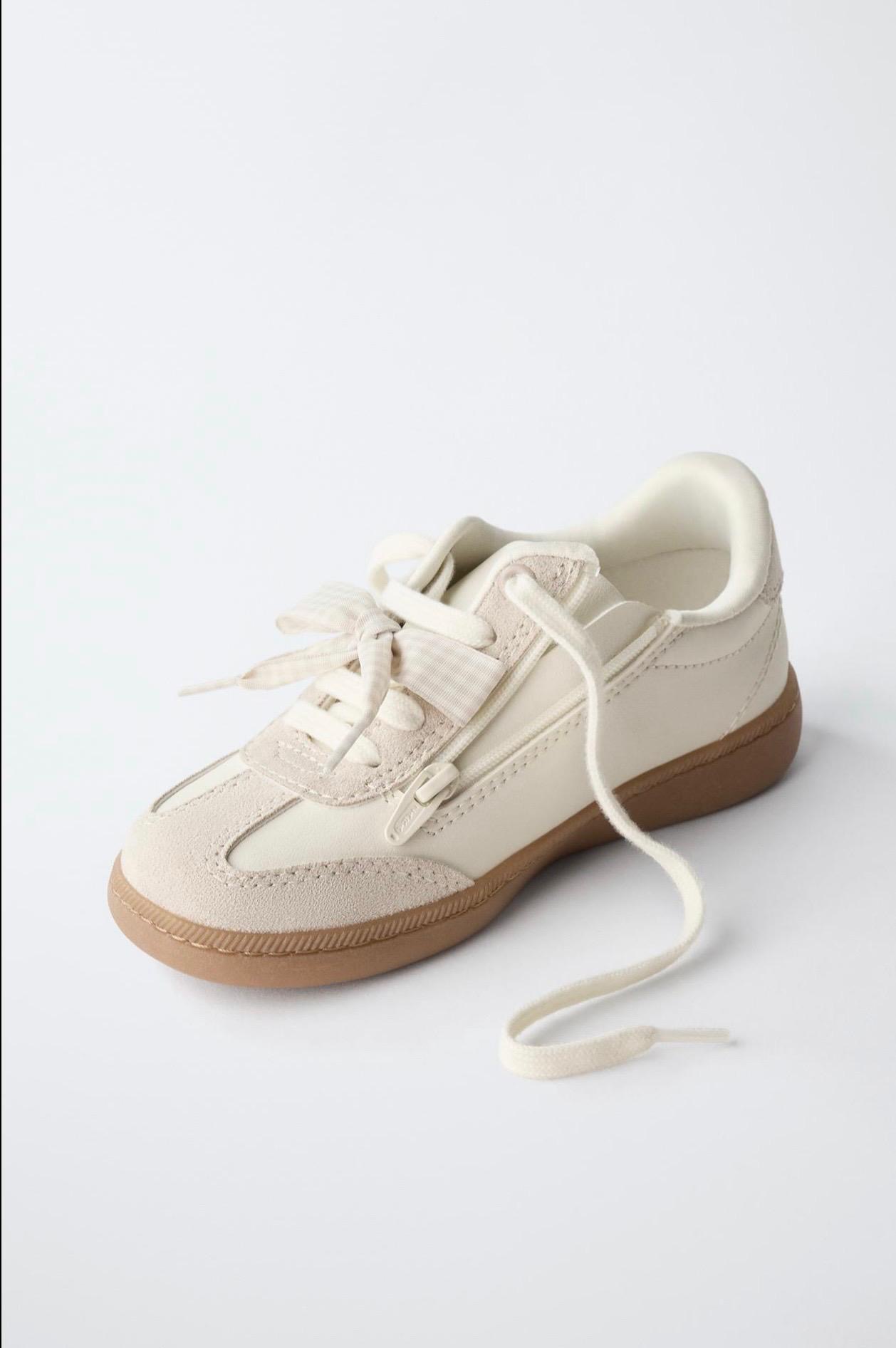Baskets Style Tennis À Nœud Et Fermeture Éclair Zara