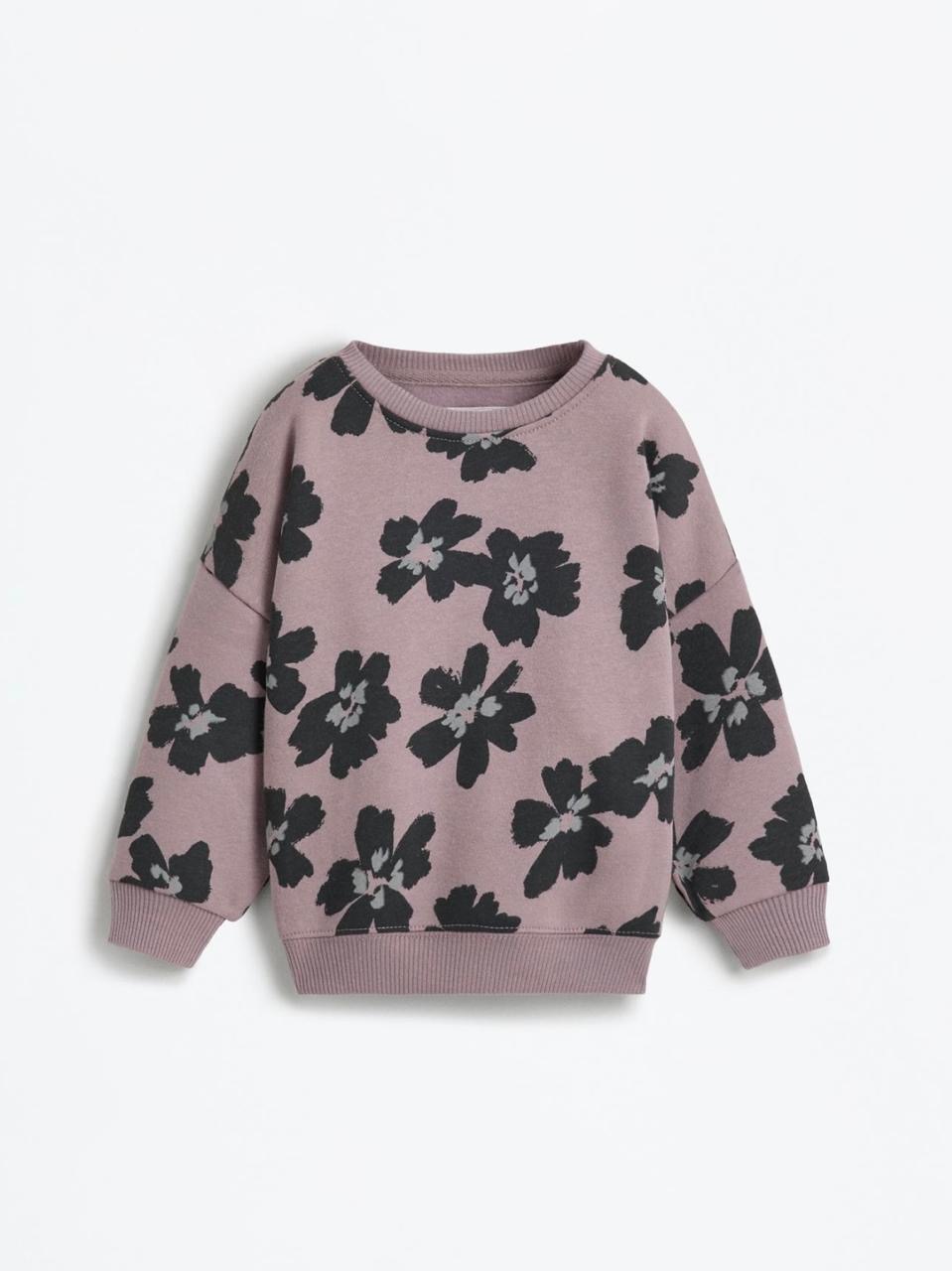 Ensemble 2 Pièces Sweat En Molleton Gratté à Fleurs Et Legging En Coton Côtelé Lefties