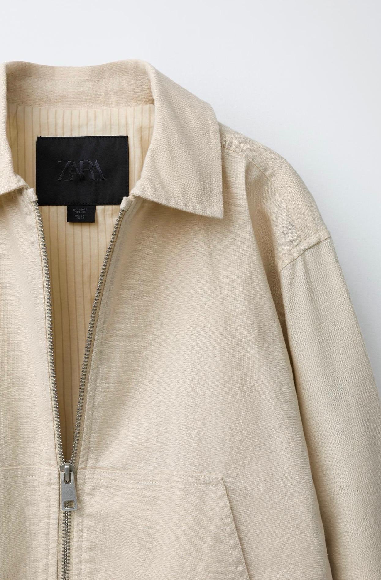 Blouson Bomber En Coton Et Lin Couleur Sable Zara