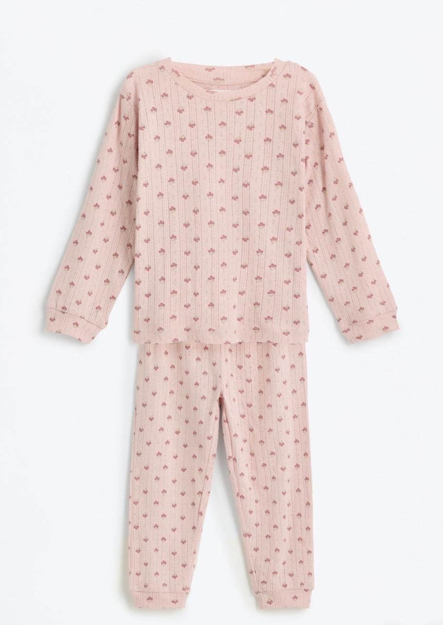 Pyjama Deux Pièces Fille Coton Côtelé Rose à Fleurs Lefties 3-4 ans 104cm