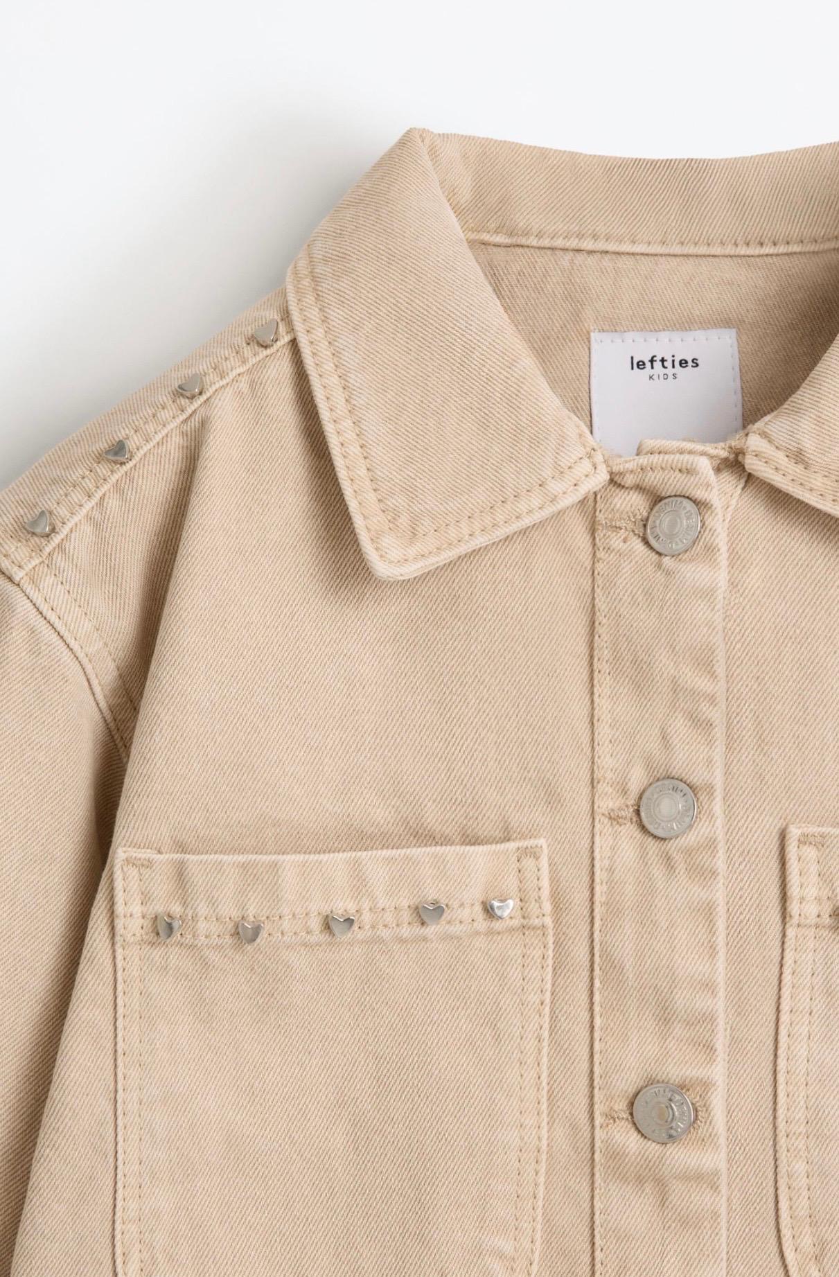Veste En Denim À Détails Cœurs Métalliques Beige Lefties