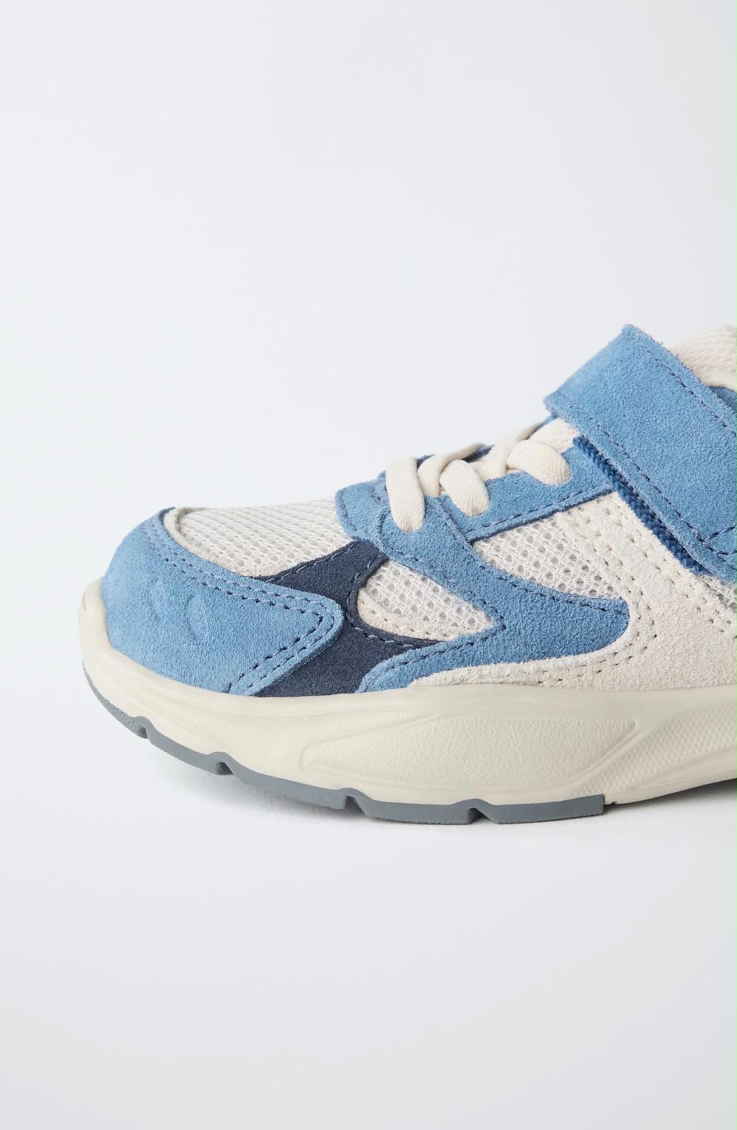 Baskets Bimatière En Cuir Bleu Avec Semelle Confort Zara