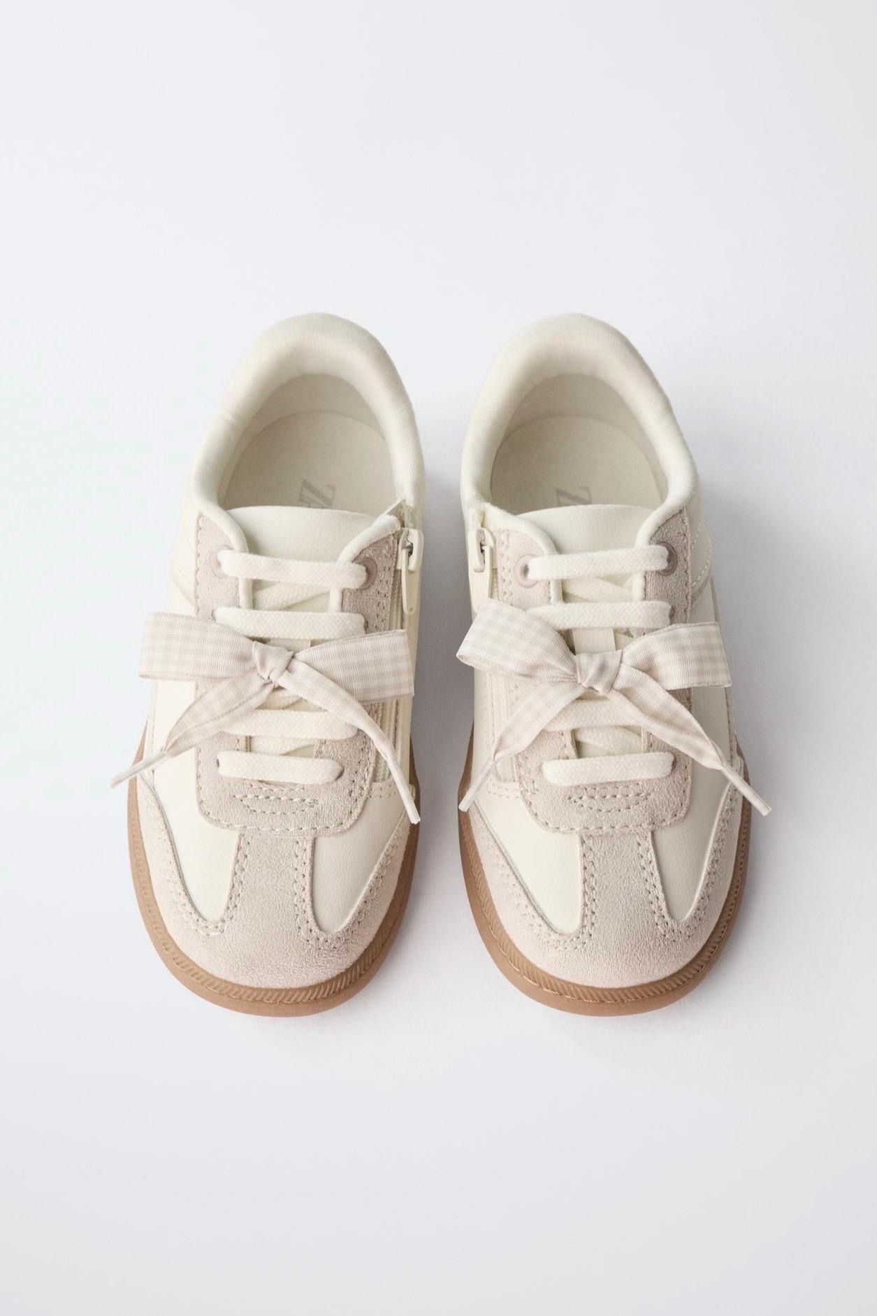 Baskets Style Tennis À Nœud Et Fermeture Éclair Zara