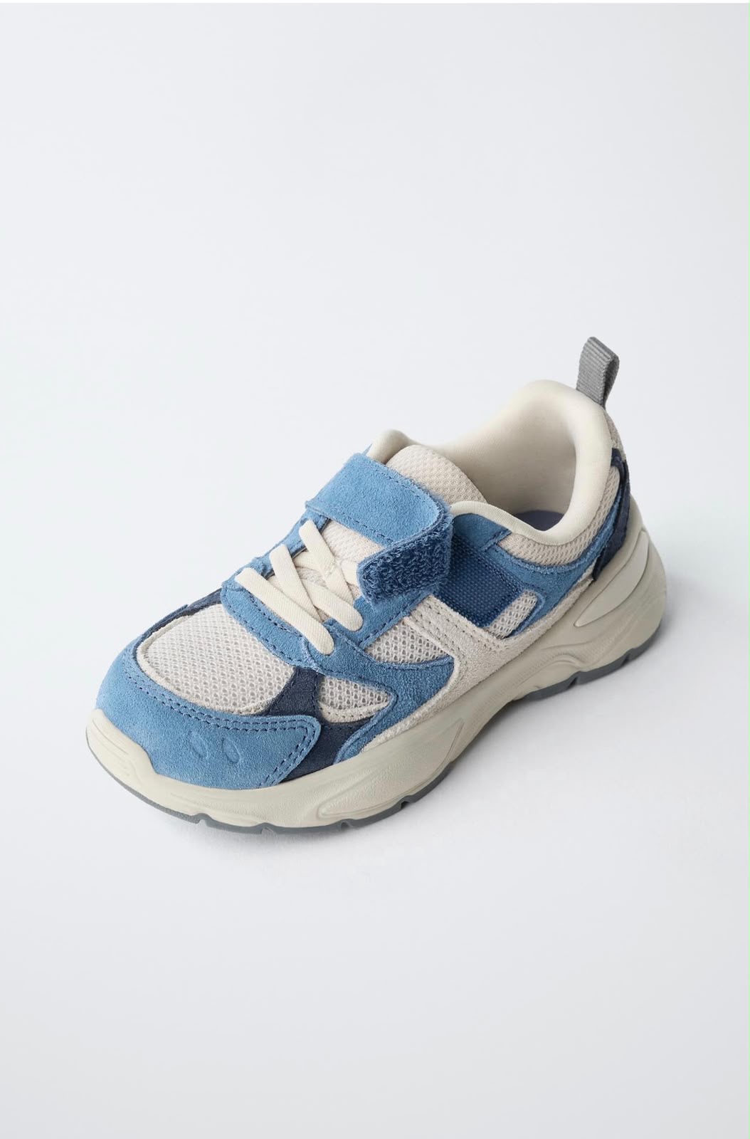 Baskets Bimatière En Cuir Bleu Avec Semelle Confort Zara