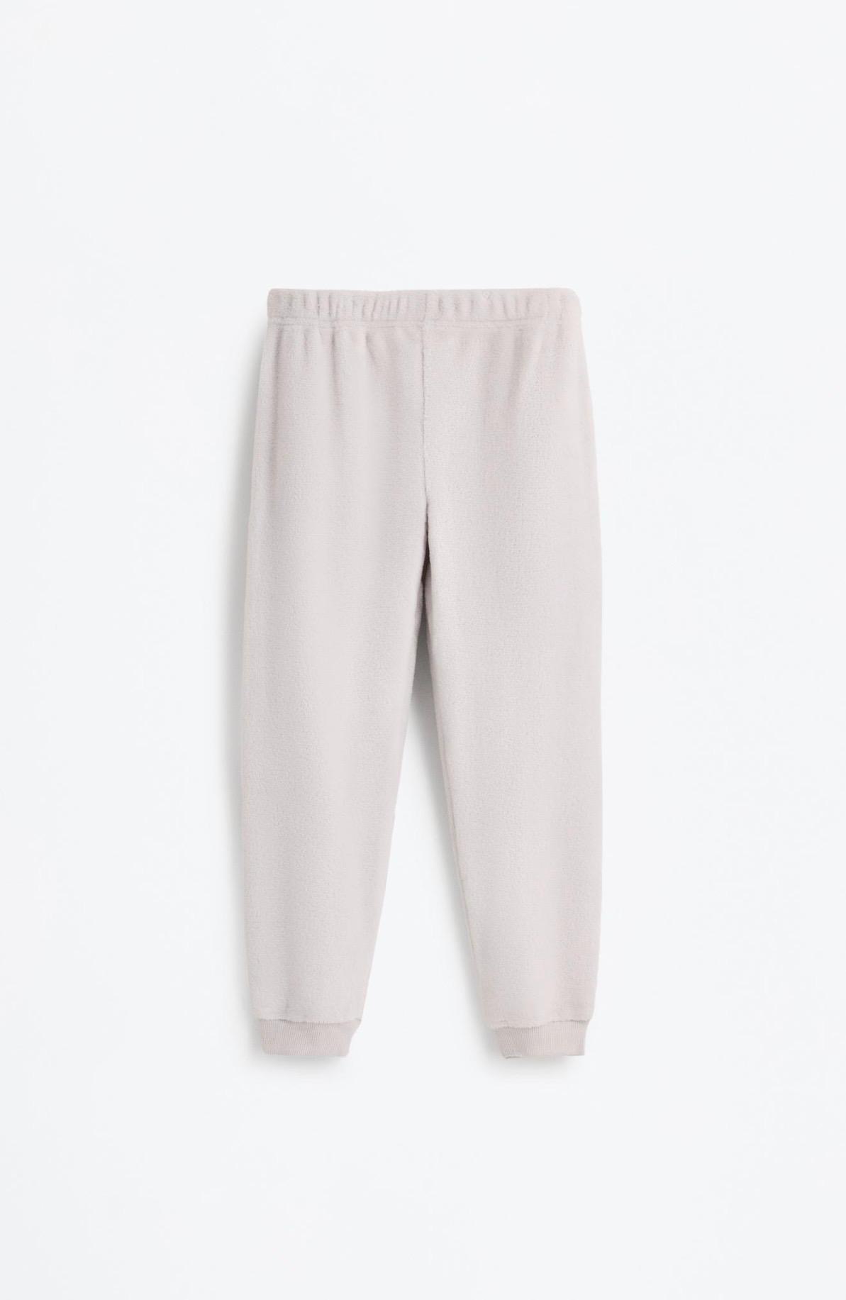 Pyjama 2 Pièces En Tissu Polaire À Empiècement Ourson Gris Clair Lefties