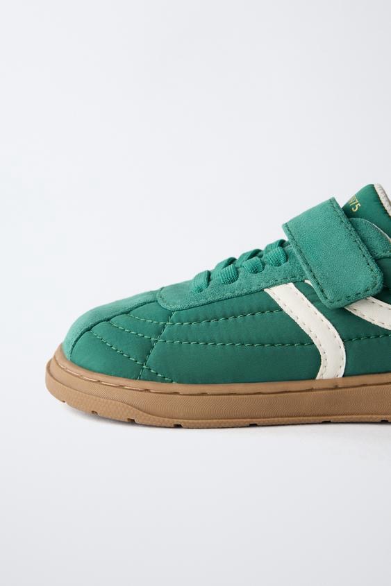 Baskets Barefoot Style Rétro En Suédine À Scratch Vert Zara