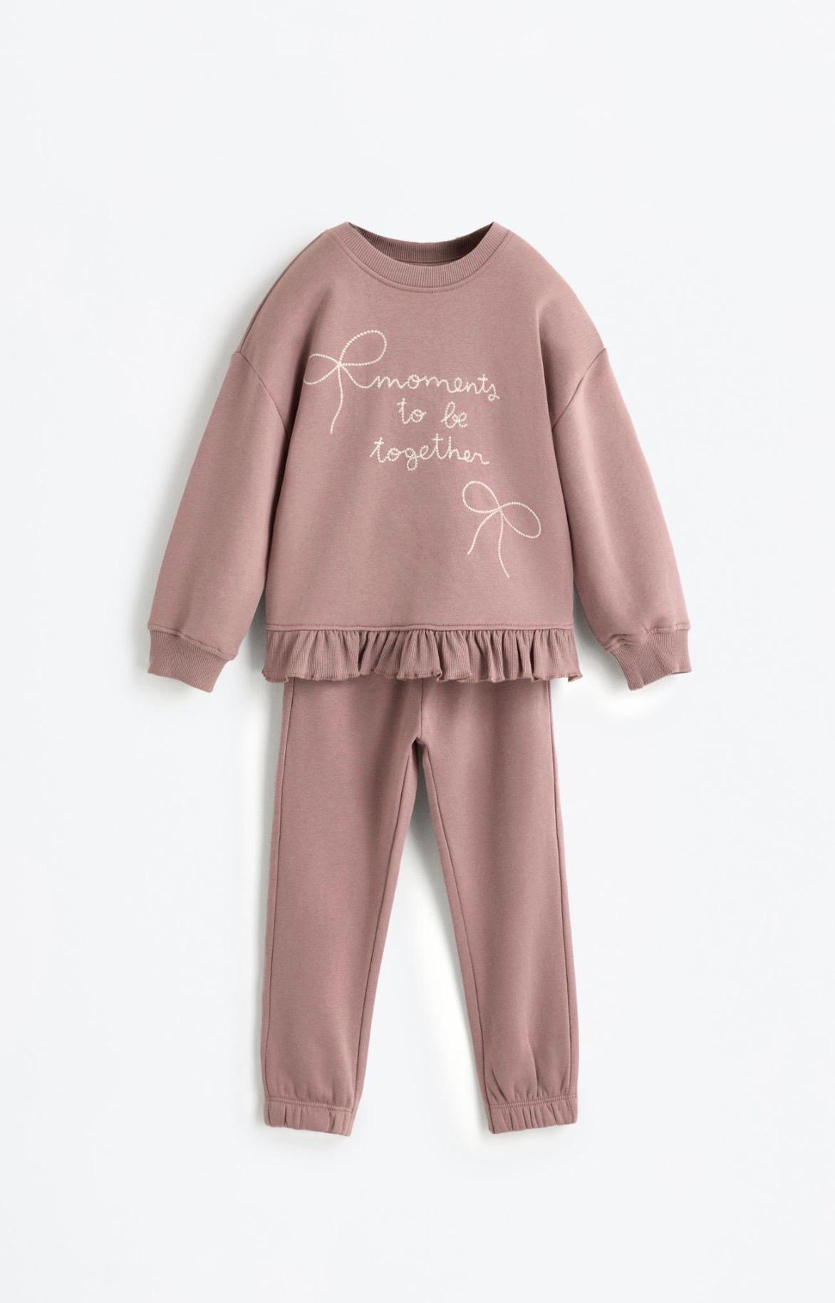 Ensemble 2 Pièces Sweat À Volant Brodé Et Pantalon Jogger En Molleton Gratté Lefties 12-18 mois 86cm
