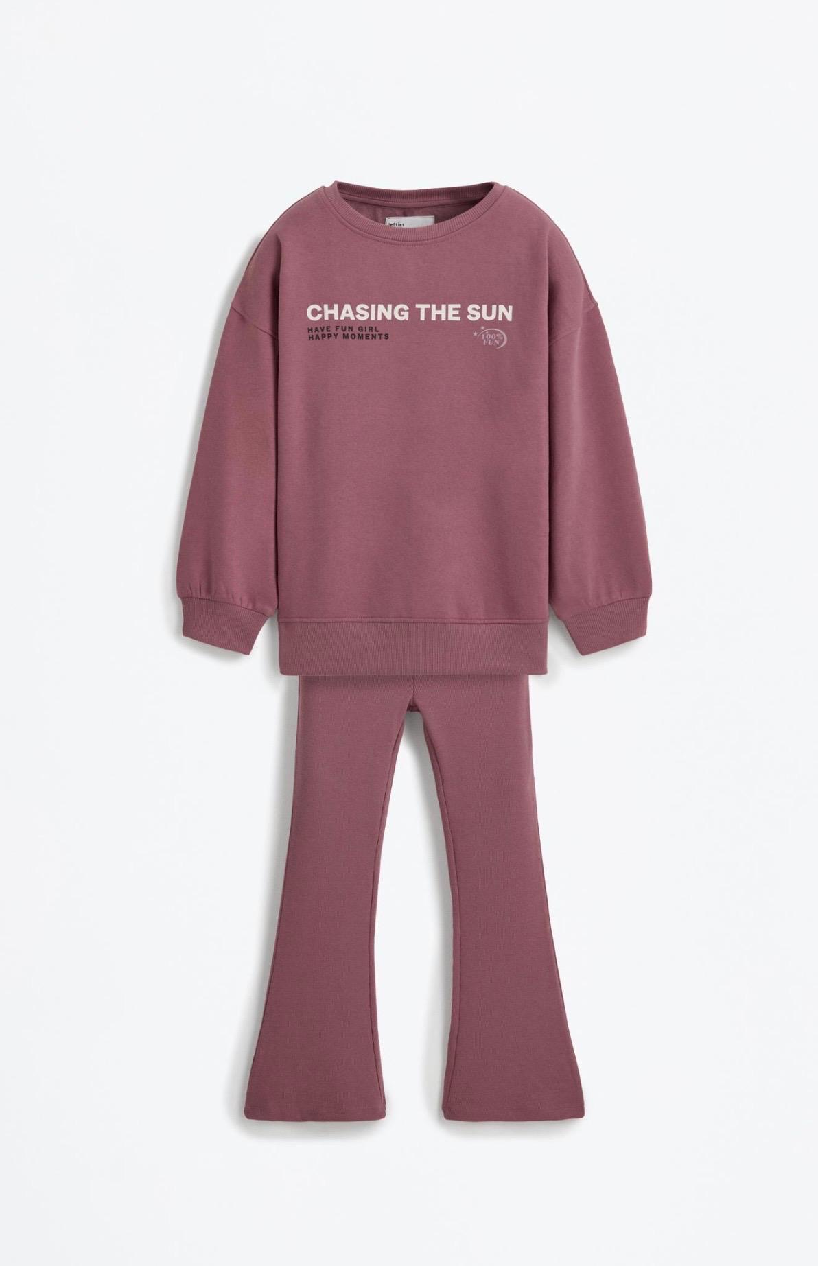 Ensemble 2 Pièces Sweat En Molleton Gratté Et Legging Flare En Coton Côtelé Lefties