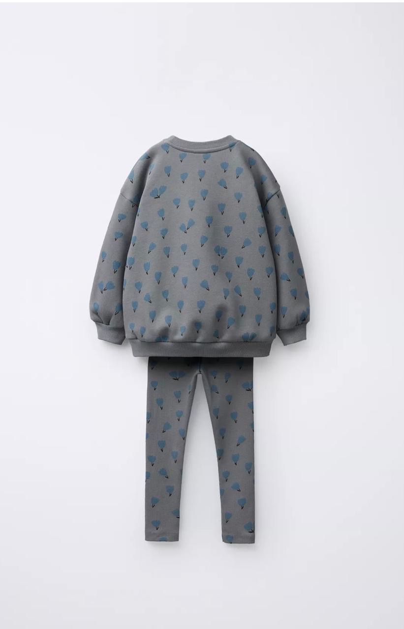Ensemble 2 Pièces Sweat En Molleton Gratté Et Legging En Coton Côtelé Zara 18 mois 86cm