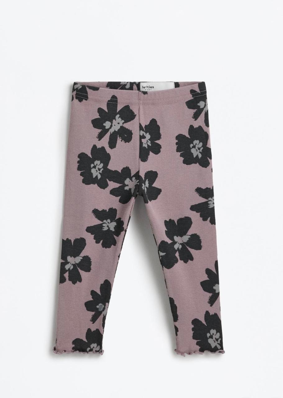 Ensemble 2 Pièces Sweat En Molleton Gratté à Fleurs Et Legging En Coton Côtelé Lefties