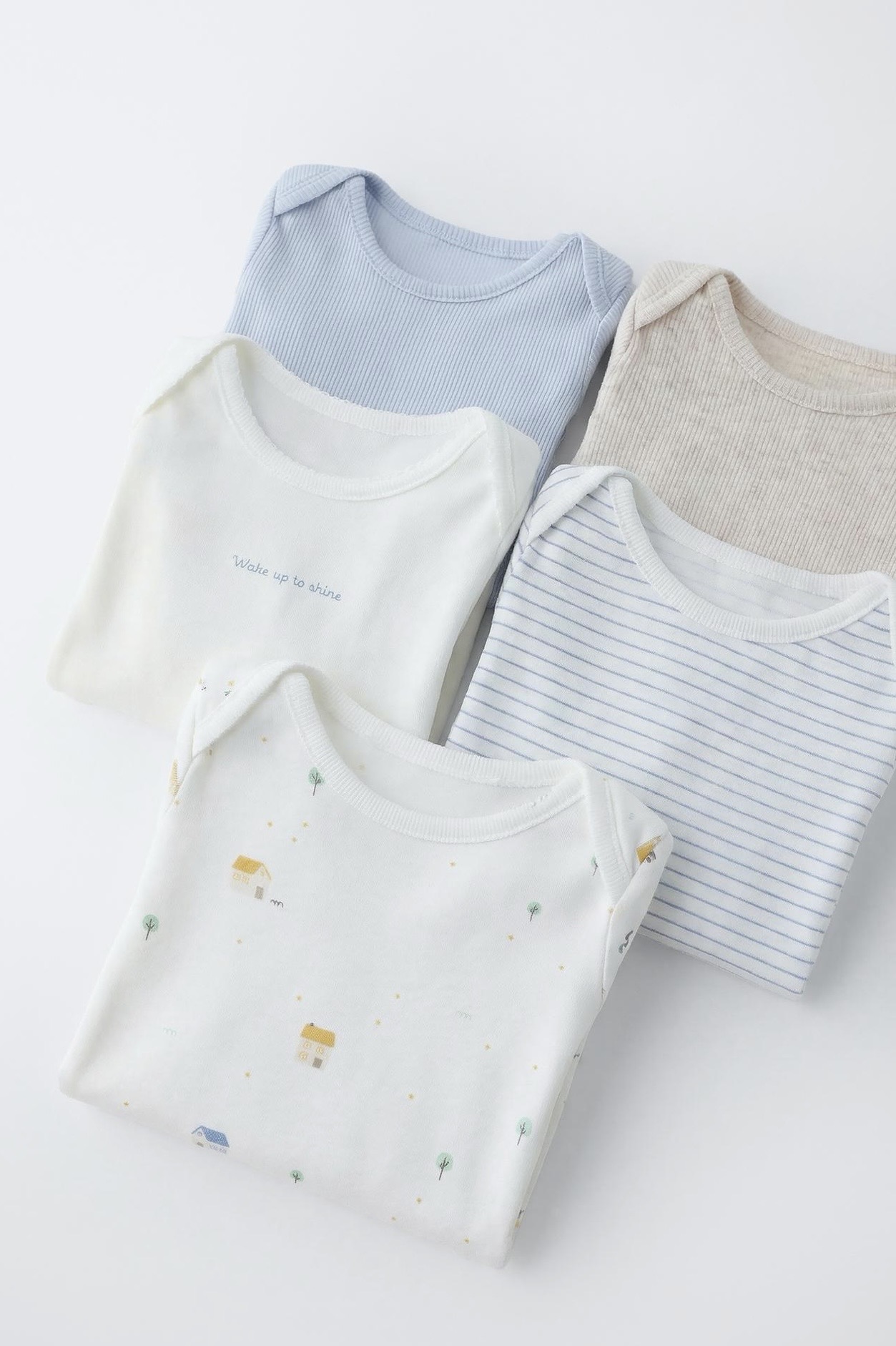 Lot de 5 Bodys Bébé Manches Courtes Zara 6-12 mois 80cm - Imprimé Maisons