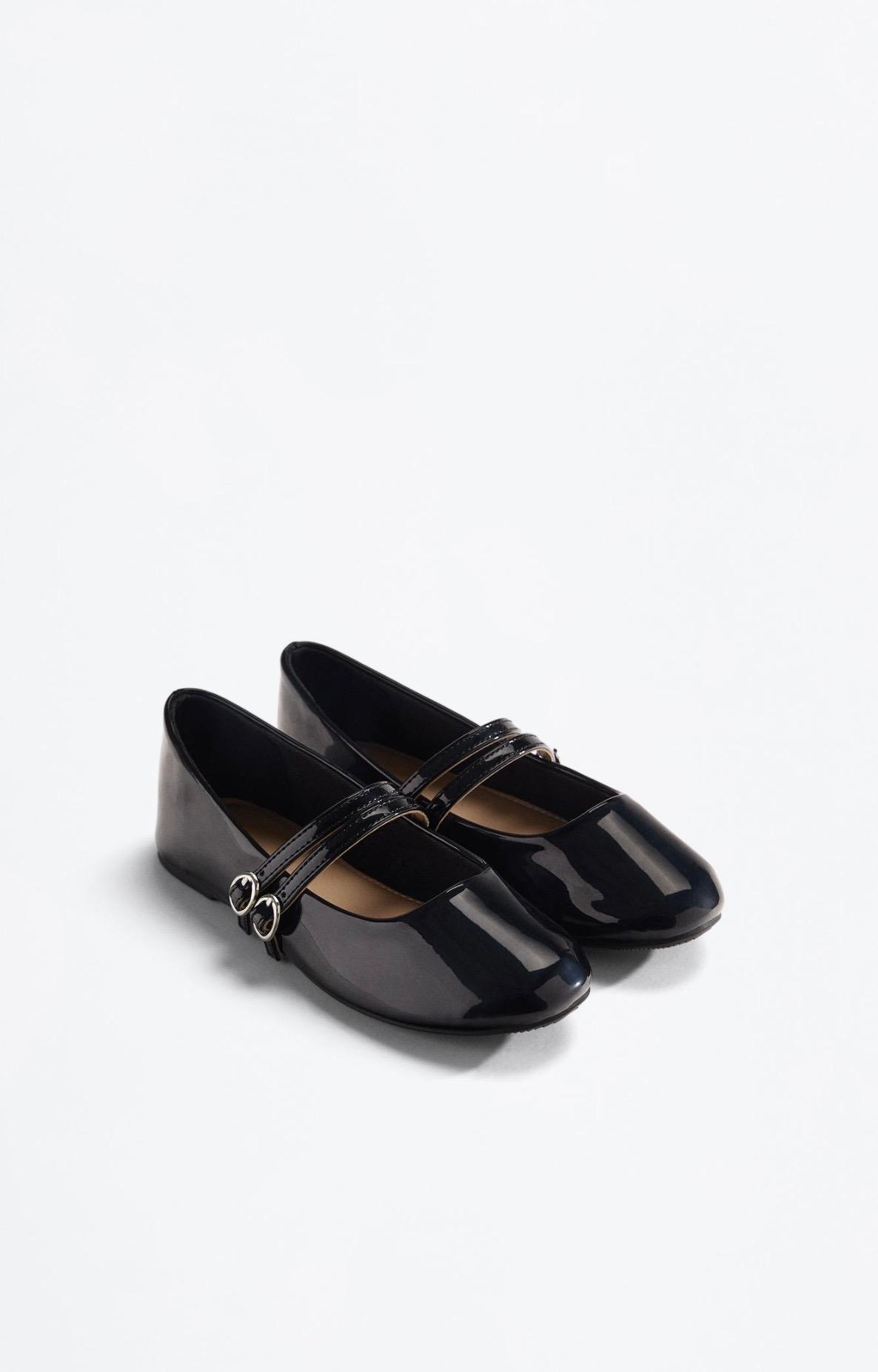 Ballerines En Verni À Double Bride Noir Lefties