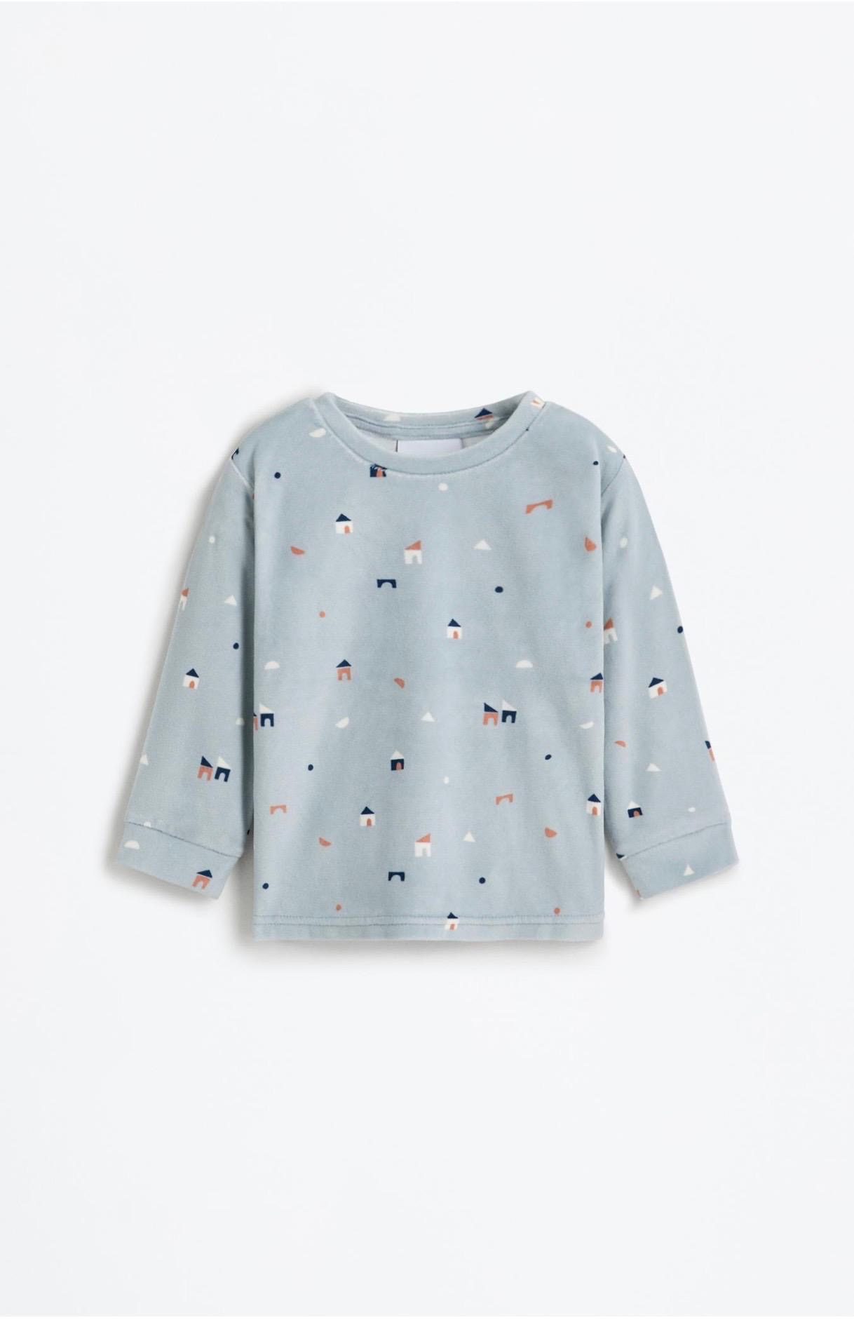 Pyjama Deux Pièces Velours Imprimé Maisons Lefties