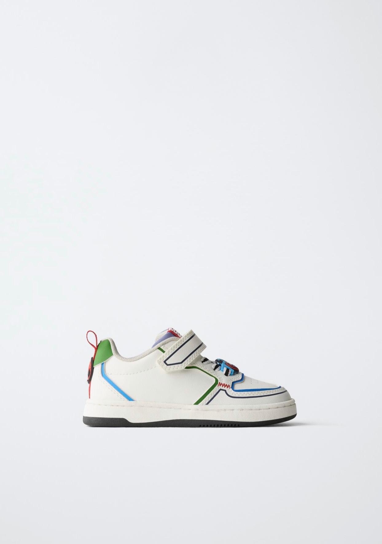 Baskets Souples À Scratch Et Lacets Élastiques Blanc Et Multicolore Zara