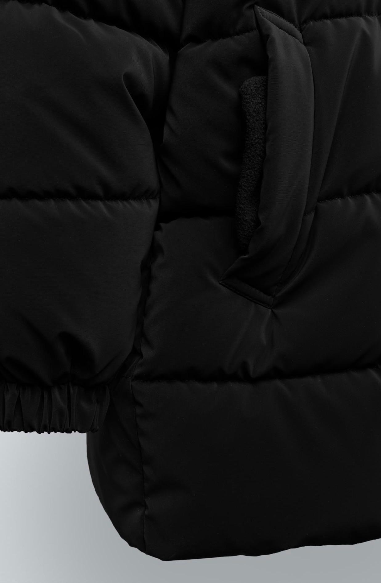 Manteau Long À Capuche Et Étiquette Gommée Noir Zara 13-14 ans 164cm