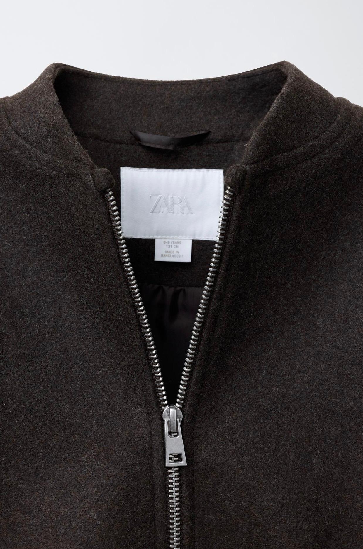 Blouson Bomber En Matière Douce Zara 8-9 ans 131cm