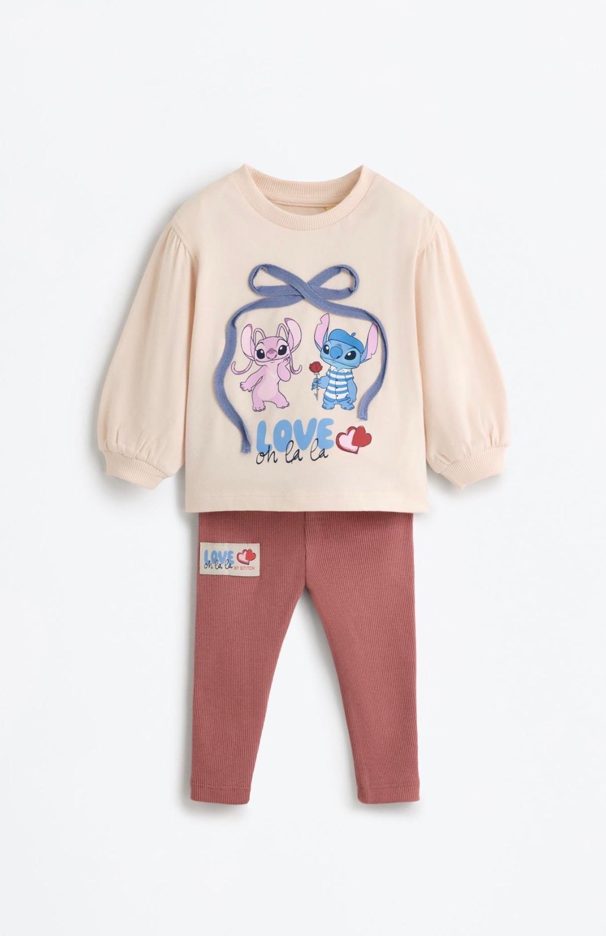 Ensemble 2 Pièces Sweat En Molleton Non Gratté Et Legging En Coton Côtelé Lefties 12-18 mois 86cm