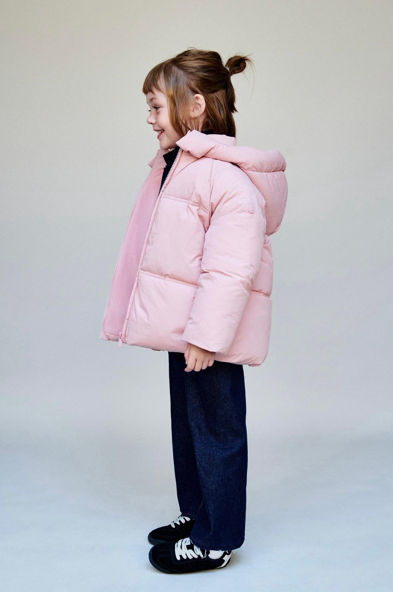Manteau Matelassé Déperlant À Capuche Rose Zara 3 ans 98cm