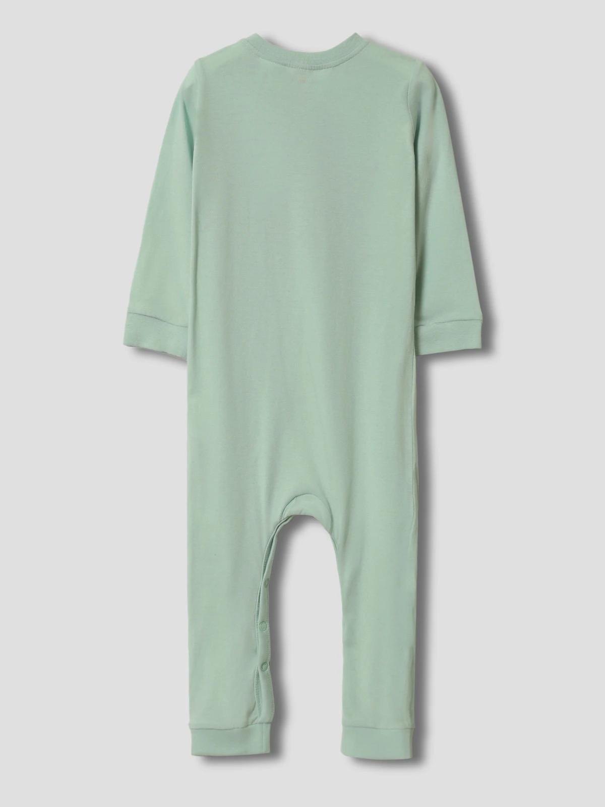 Grenouillère Manches Longues En Coton Vert D'Eau LC Waikiki