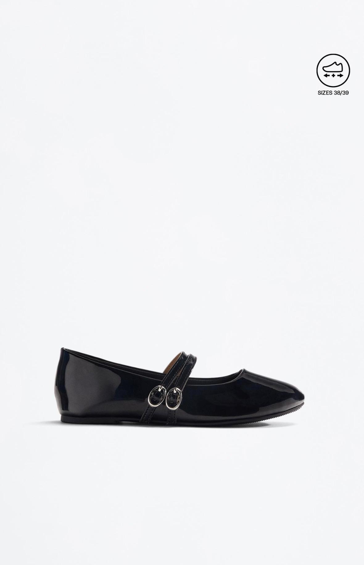 Ballerines En Verni À Double Bride Noir Lefties