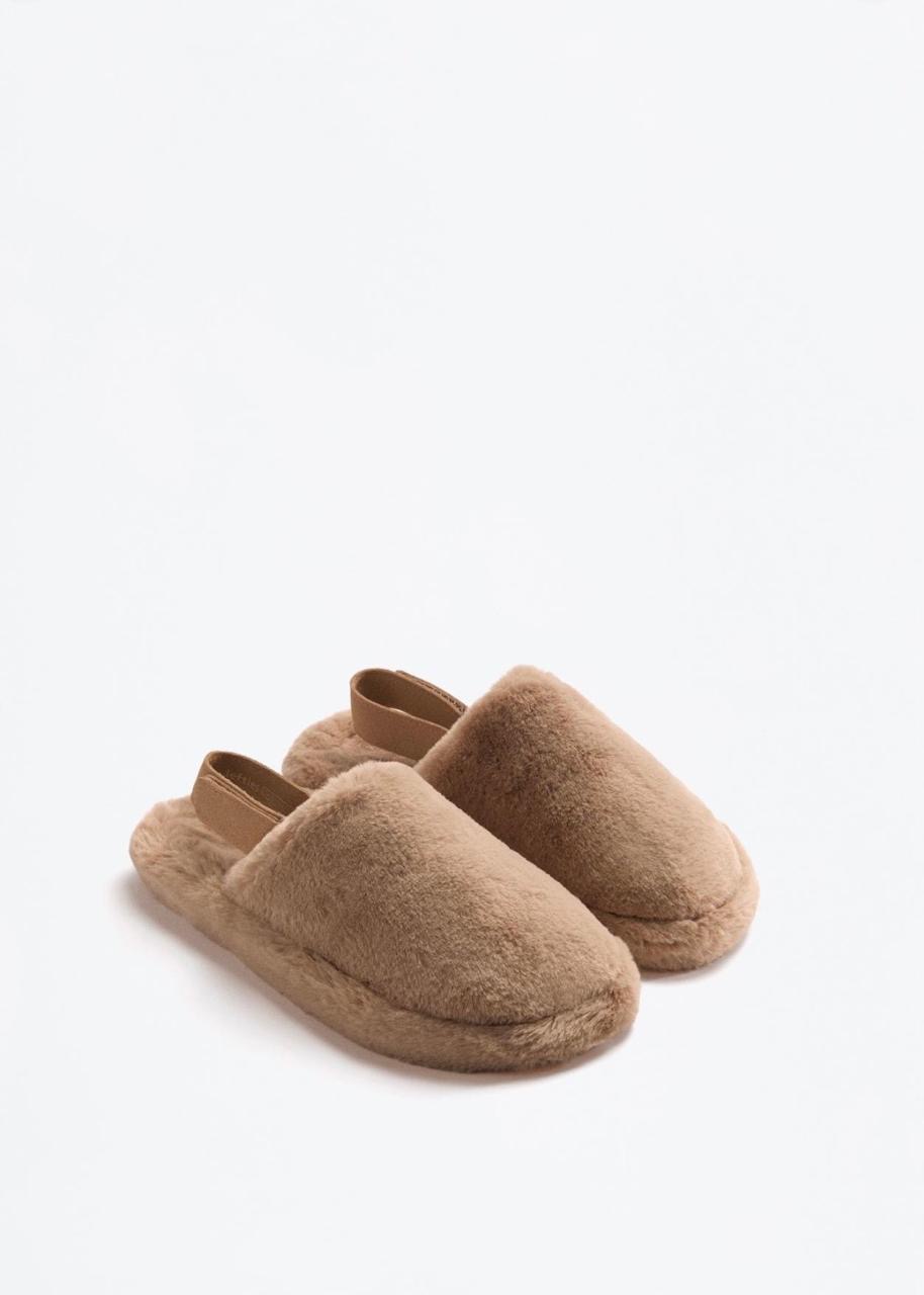 Chaussons claquettes En Fausse Fourrure Tout Doux À Bride Arrière Lefties pointure 26-27