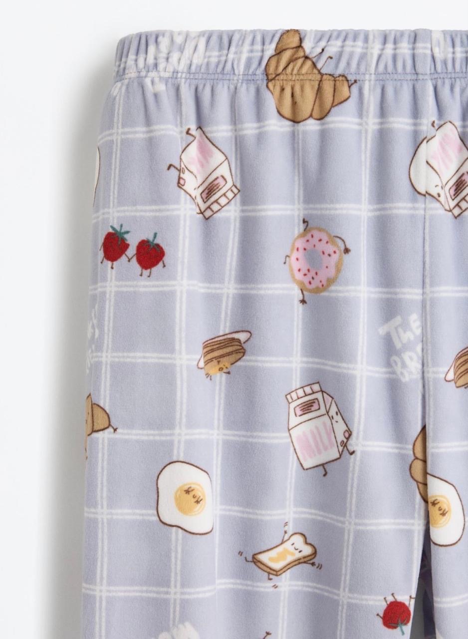 Pyjama Deux Pièces Velours à motifs Petit-Déjeuner Lefties 4-5 ans 110cm