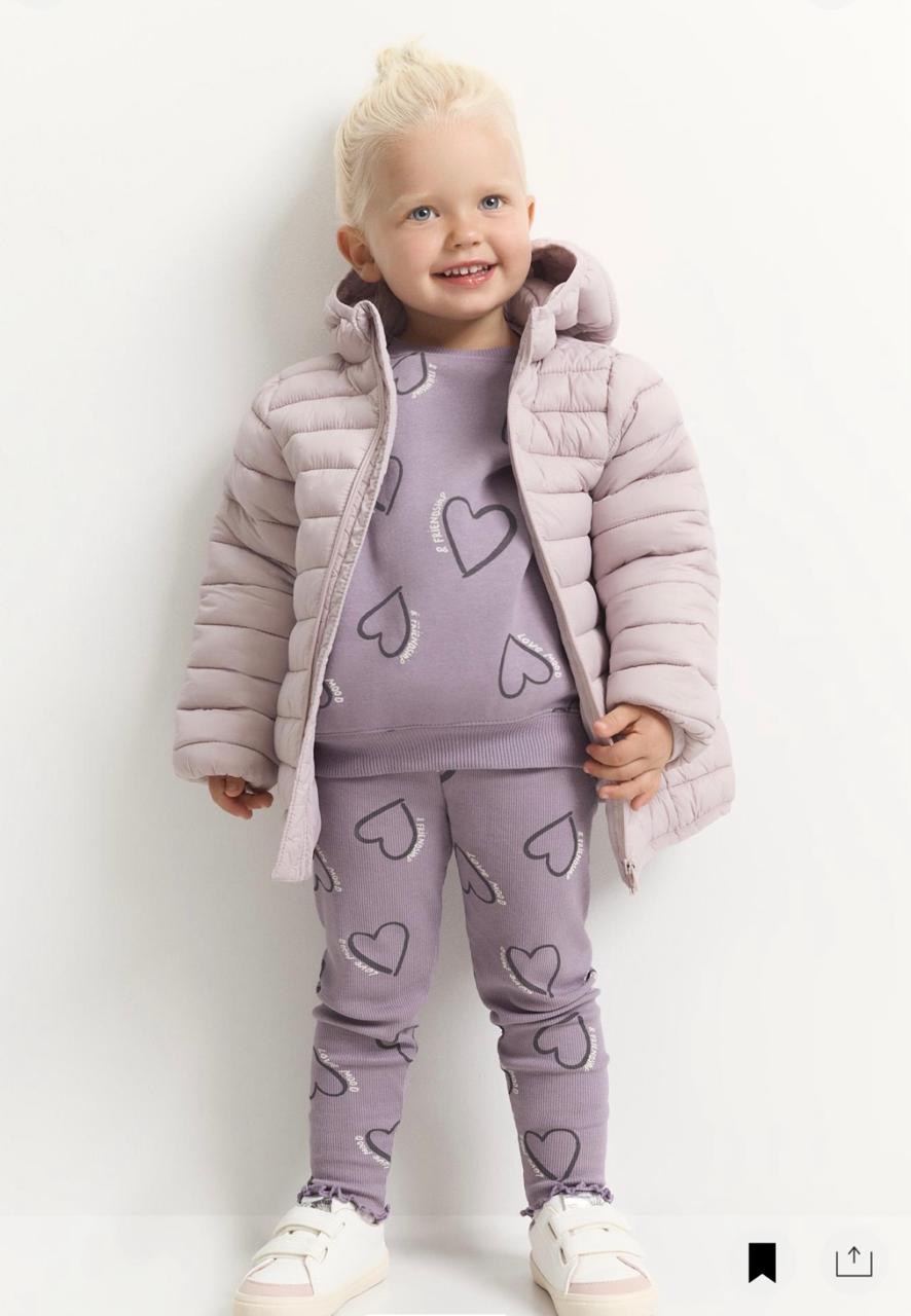 Ensemble 2 Pièces Sweat En Molleton Gratté Imprimé Cœurs Et Legging En Coton Côtelé Lefties 9-12 mois 80cm
