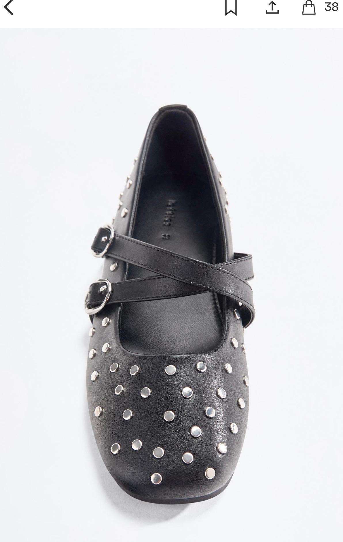 Ballerines À Clous Et Brides Croisées Noir Lefties