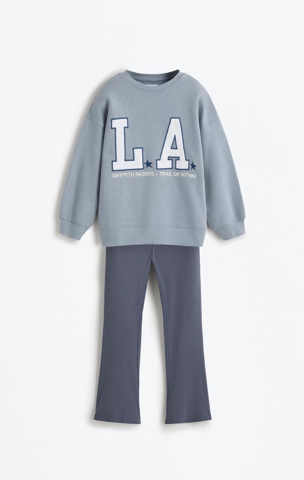Ensemble 2 Pièces Sweat En Molleton Gratté Et Legging Flare En Coton Côtelé Lefties